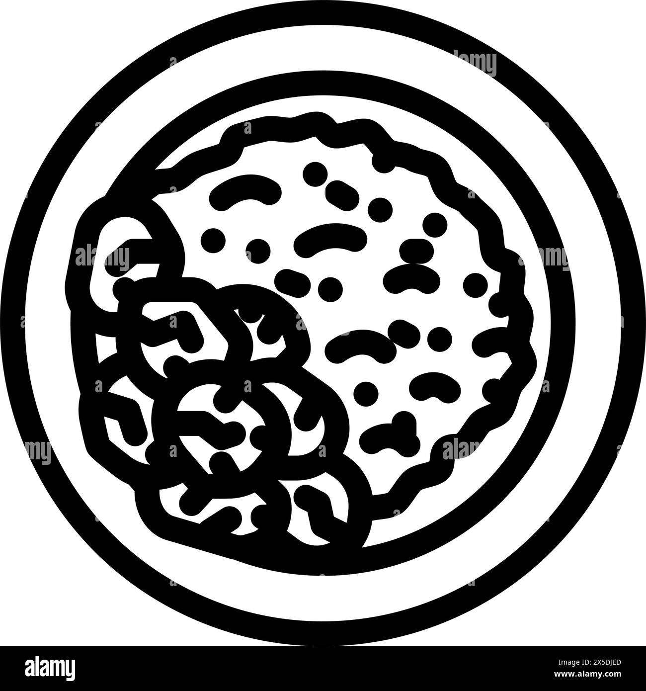 illustration vectorielle d'icône de ligne de cuisine indienne de plat de curry Illustration de Vecteur