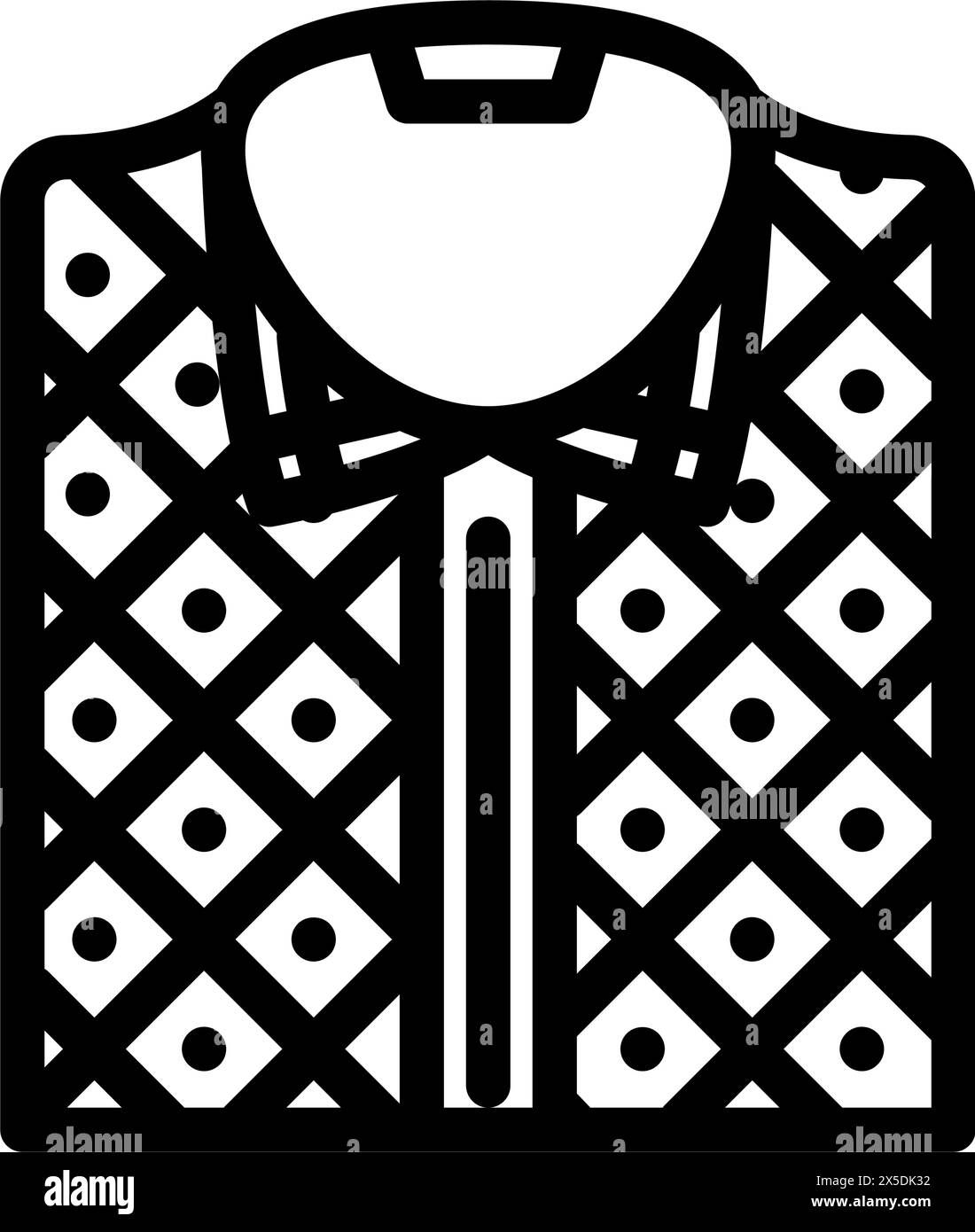 chemise à carreaux streetwear tissu icône de ligne de mode illustration vectorielle Illustration de Vecteur