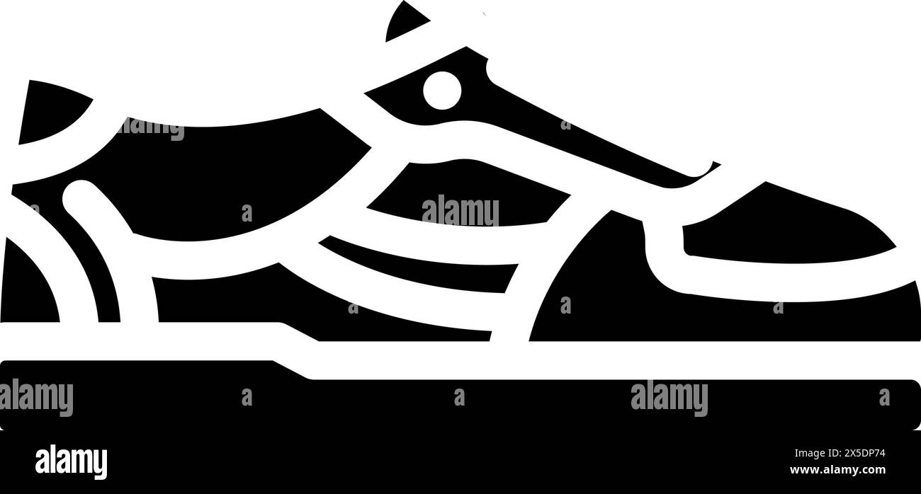 sneakers streetwear tissu mode icône glyphe illustration vectorielle Illustration de Vecteur