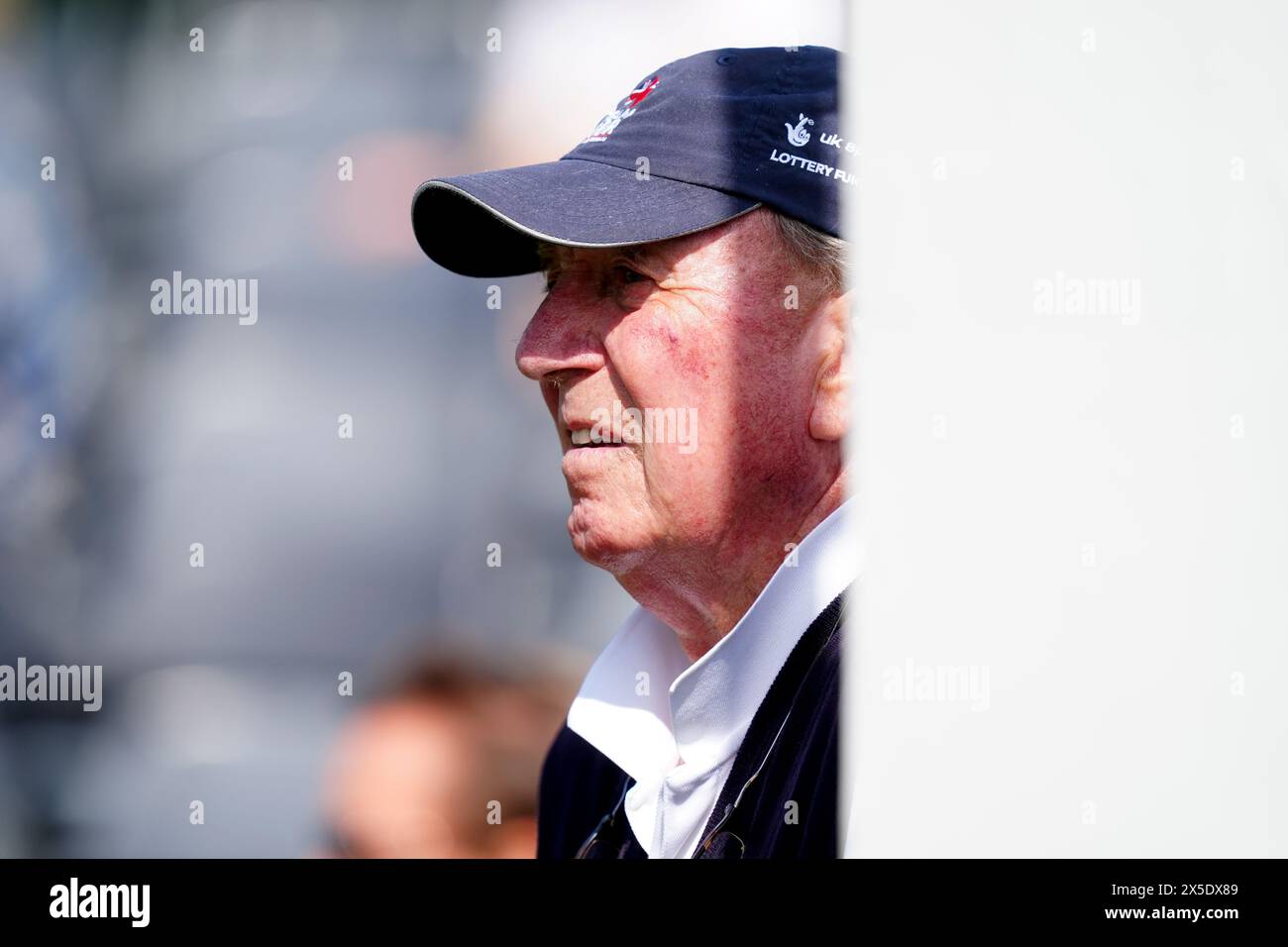 Capitaine Mark Phillips, père de Zara Tindall lors du deuxième jour du Badminton Horse Trials 2024 au Badminton Estate, Gloucestershire. Date de la photo : jeudi 9 mai 2024. Banque D'Images