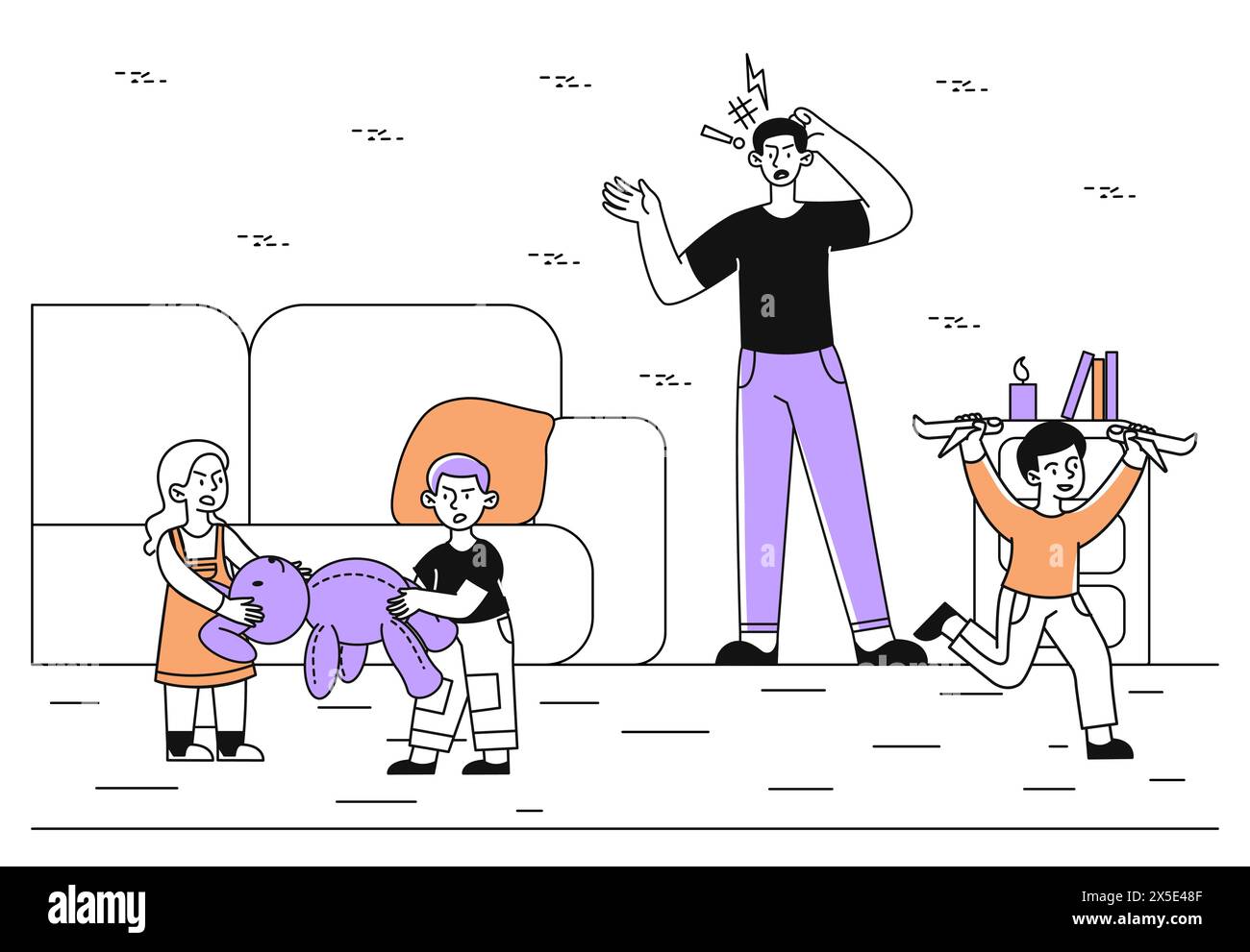 Vecteur d'enfants coquins simple Illustration de Vecteur