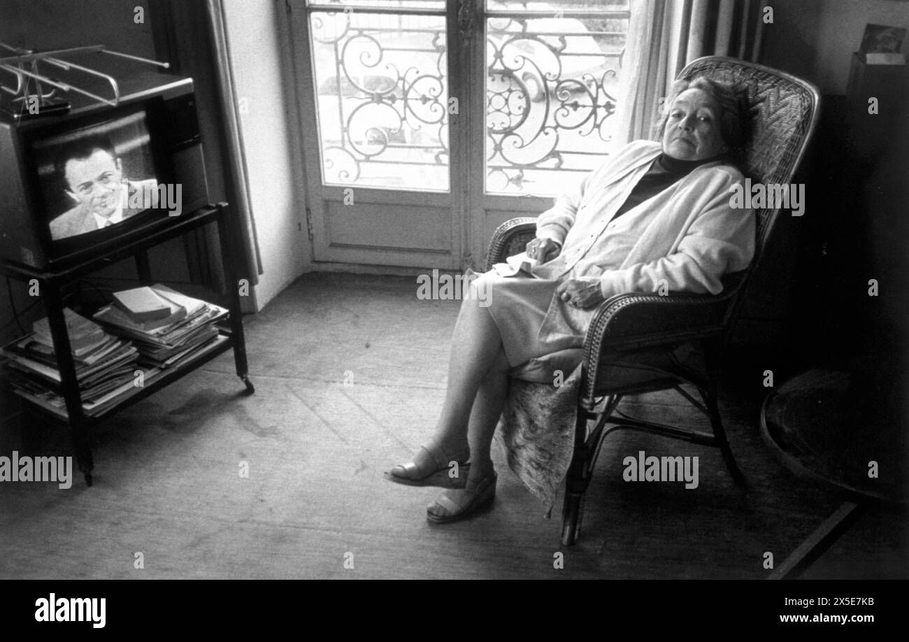 Marguerite DURAS - date : 19850801 ©John Foley/Opale.photo Banque D'Images