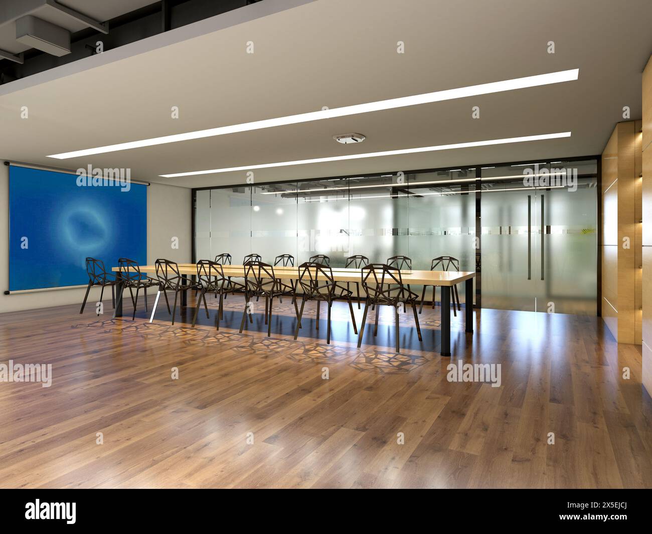 Le rendu 3D de l'intérieur bureau moderne Banque D'Images