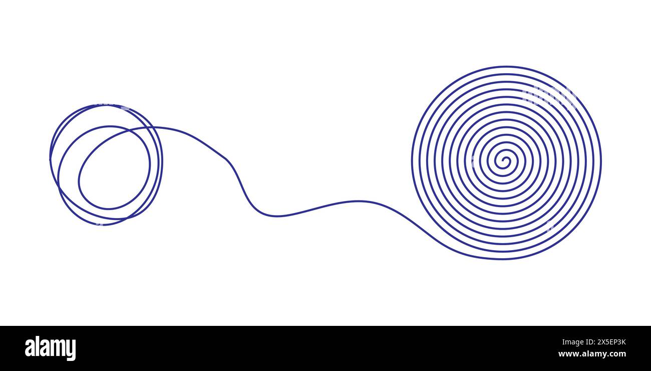 Illustration vectorielle de dessin de ligne emmêlée chaotiquement. Illustration de Vecteur