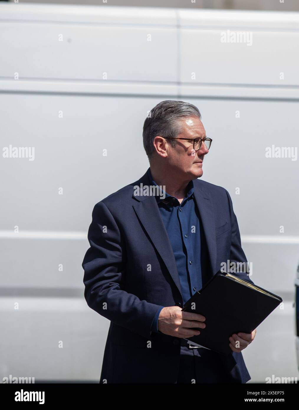 Londres, Royaume-Uni. 9 mai 2024. Sir Keir Starmer, chef du Parti travailliste, arrive au bureau du Cabinet pour la réunion crédit : Richard Lincoln/Alamy Live News Banque D'Images