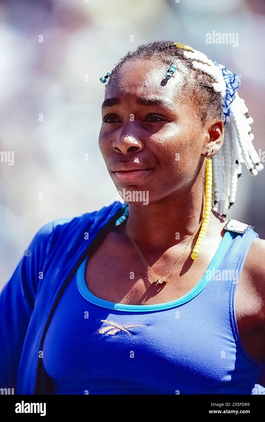 Venus Williams (États-Unis) participe aux championnats de tennis USOpen 1998. Banque D'Images