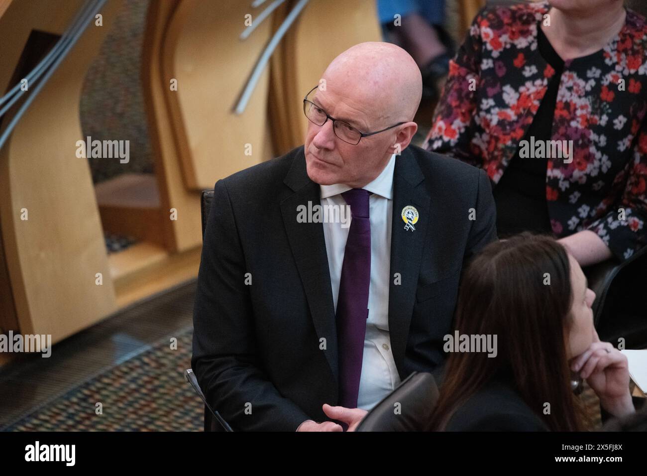 Édimbourg, Écosse, Royaume-Uni. 9 mai 2024. PHOTO : John Swinney MSP, premier ministre d'Écosse et chef du Parti national écossais (SNP). Nomination des ministres écossais et des jeunes ministres écossais, quelques jours après que John Swinney MSP a été élu nouveau premier ministre d'Écosse. Scènes à l'intérieur du Parlement écossais à Holyrood. Crédit : Colin d Fisher crédit : Colin Fisher/Alamy Live News Banque D'Images