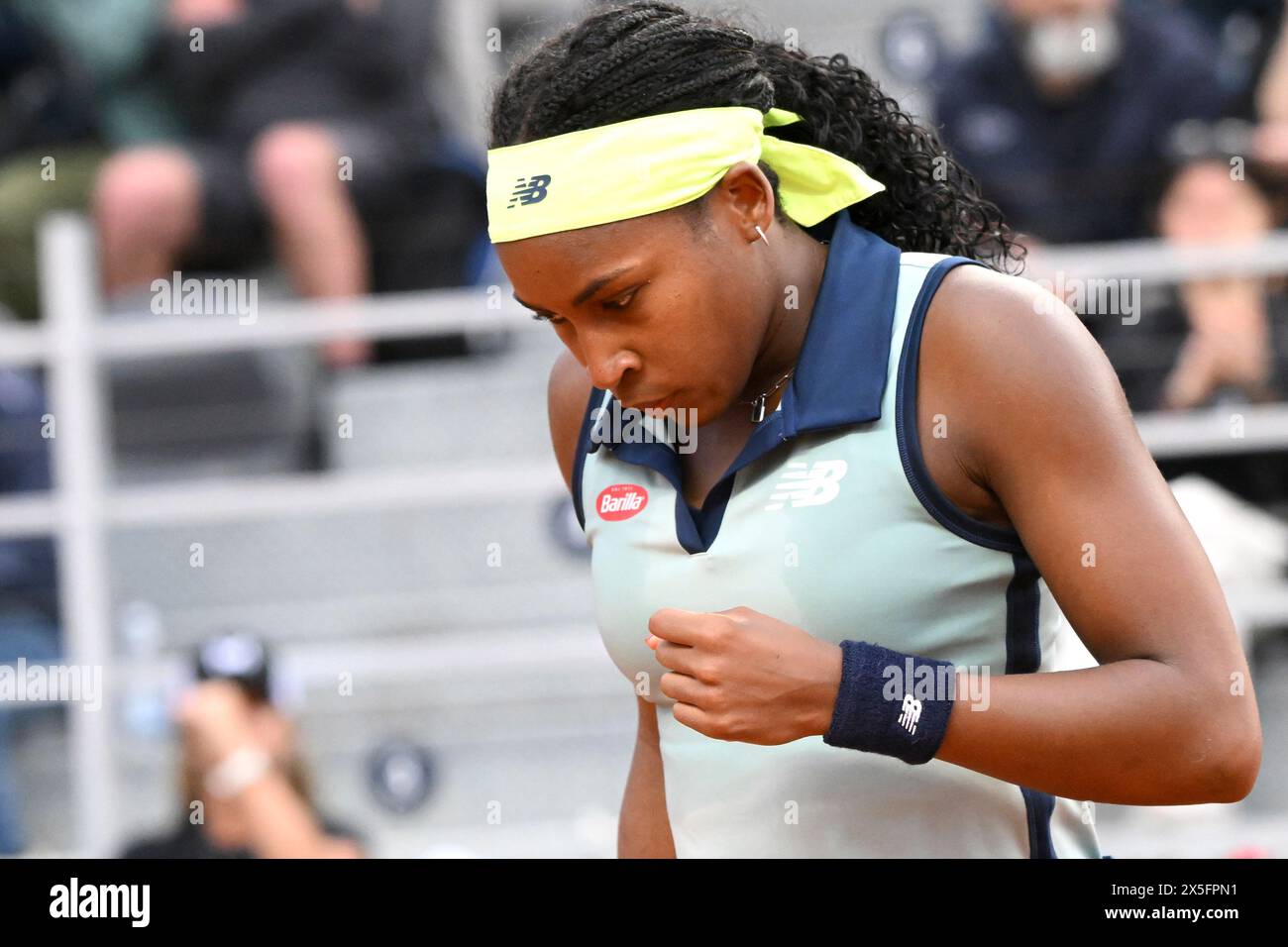 Rome, Italie. 09 mai 2024. Coco Gauff des États-Unis d'Amérique célèbre son match contre Magdalena Frech de Pologne au tournoi de tennis Internazionali BNL d'Italia 2024 au Foro Italico à Rome, Italie, le 9 mai 2024. Coco Gauff a battu Magdalena Frech 6-3, 6-3. Crédit : Insidefoto di andrea staccioli/Alamy Live News Banque D'Images