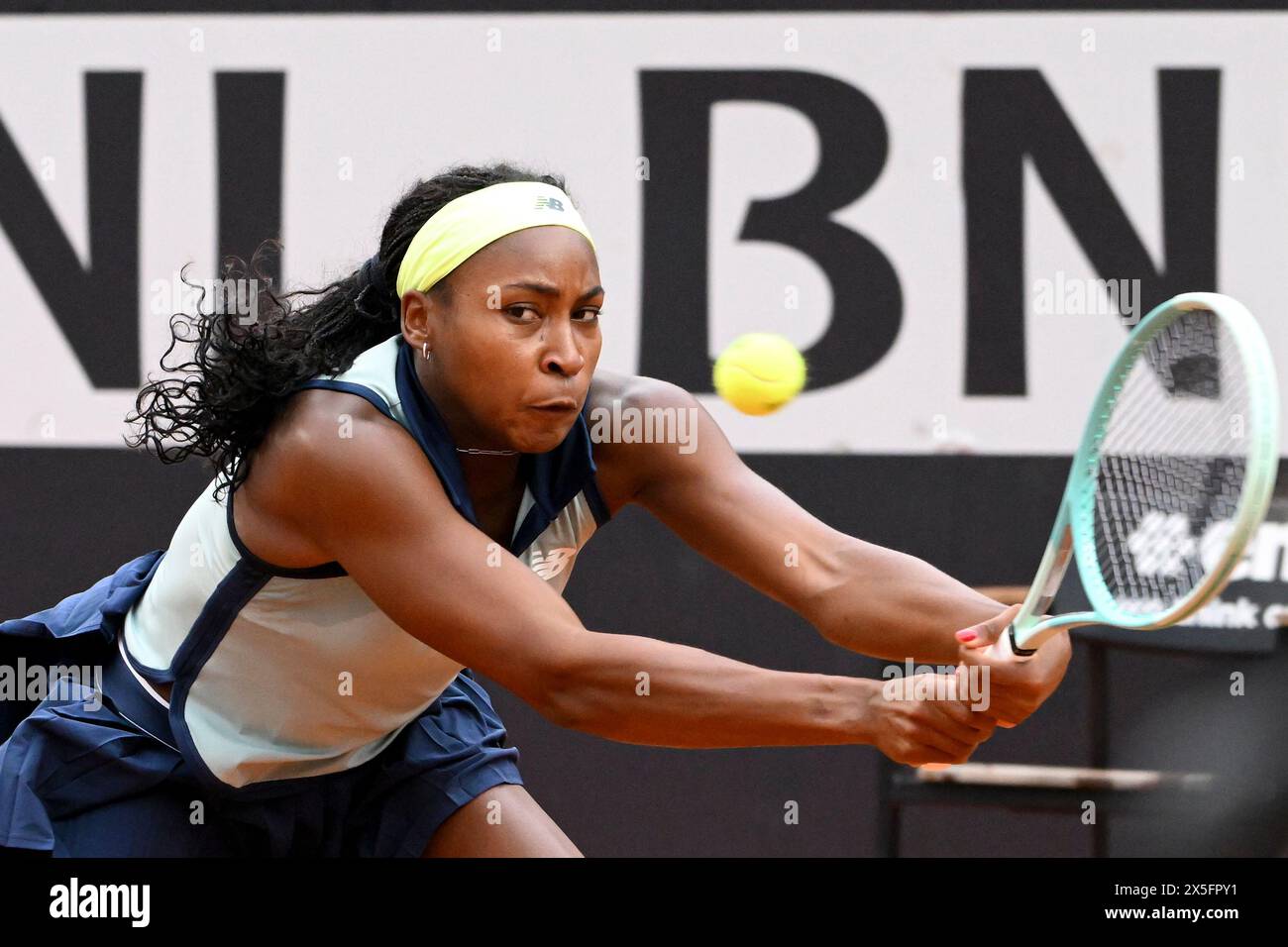 Rome, Italie. 09 mai 2024. Coco Gauff des États-Unis d'Amérique en action lors de son match contre Magdalena Frech de Pologne au tournoi de tennis Internazionali BNL d'Italia 2024 au Foro Italico à Rome, Italie, le 9 mai 2024. Coco Gauff a battu Magdalena Frech 6-3, 6-3. Crédit : Insidefoto di andrea staccioli/Alamy Live News Banque D'Images