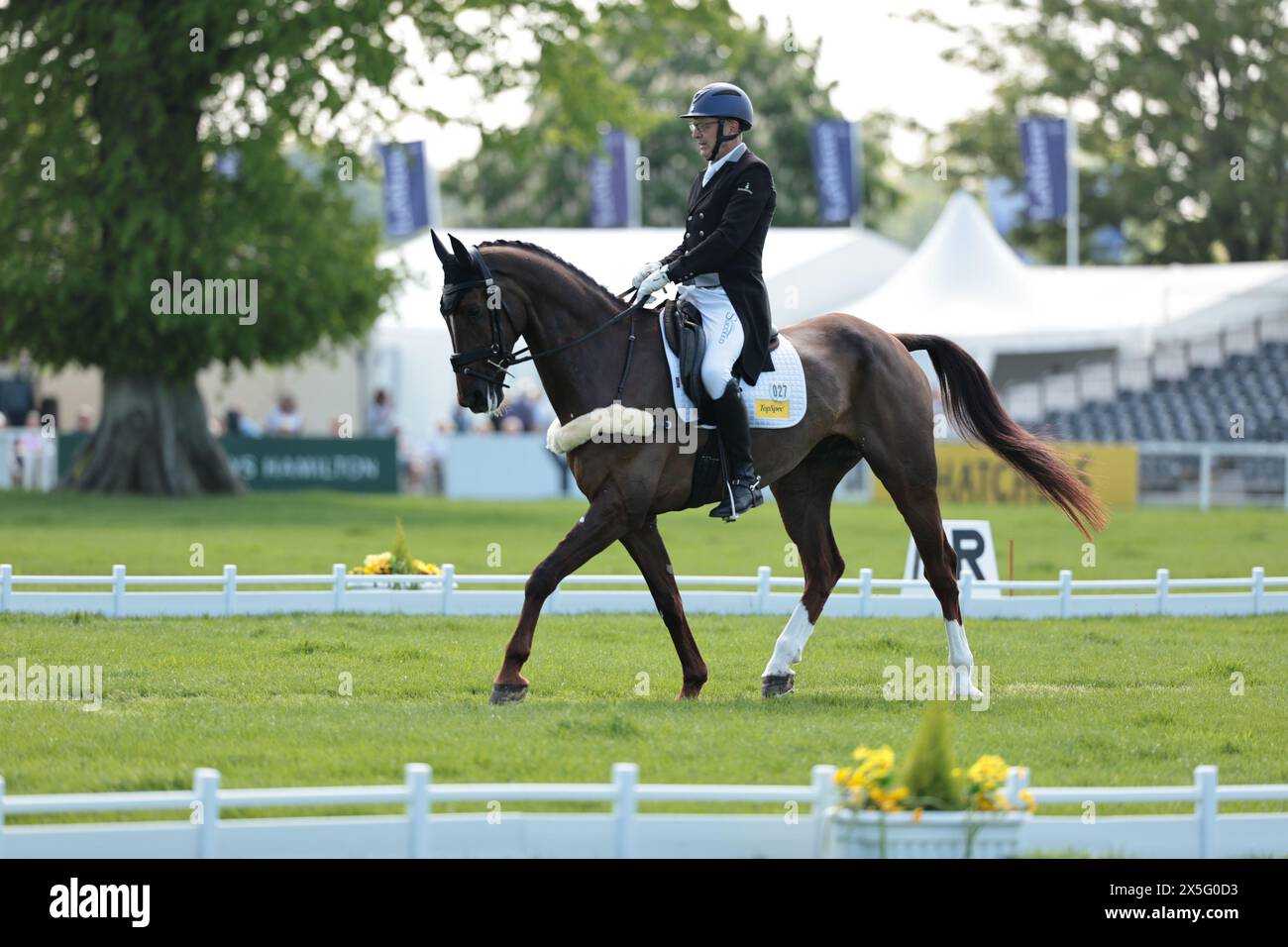 William Levett d'Australie avec Huberthus AC lors de l'épreuve de dressage au Badminton Horse Trials le 9 mai 2024, Badminton Estate, Royaume-Uni (photo de Maxime David - MXIMD Pictures) Banque D'Images