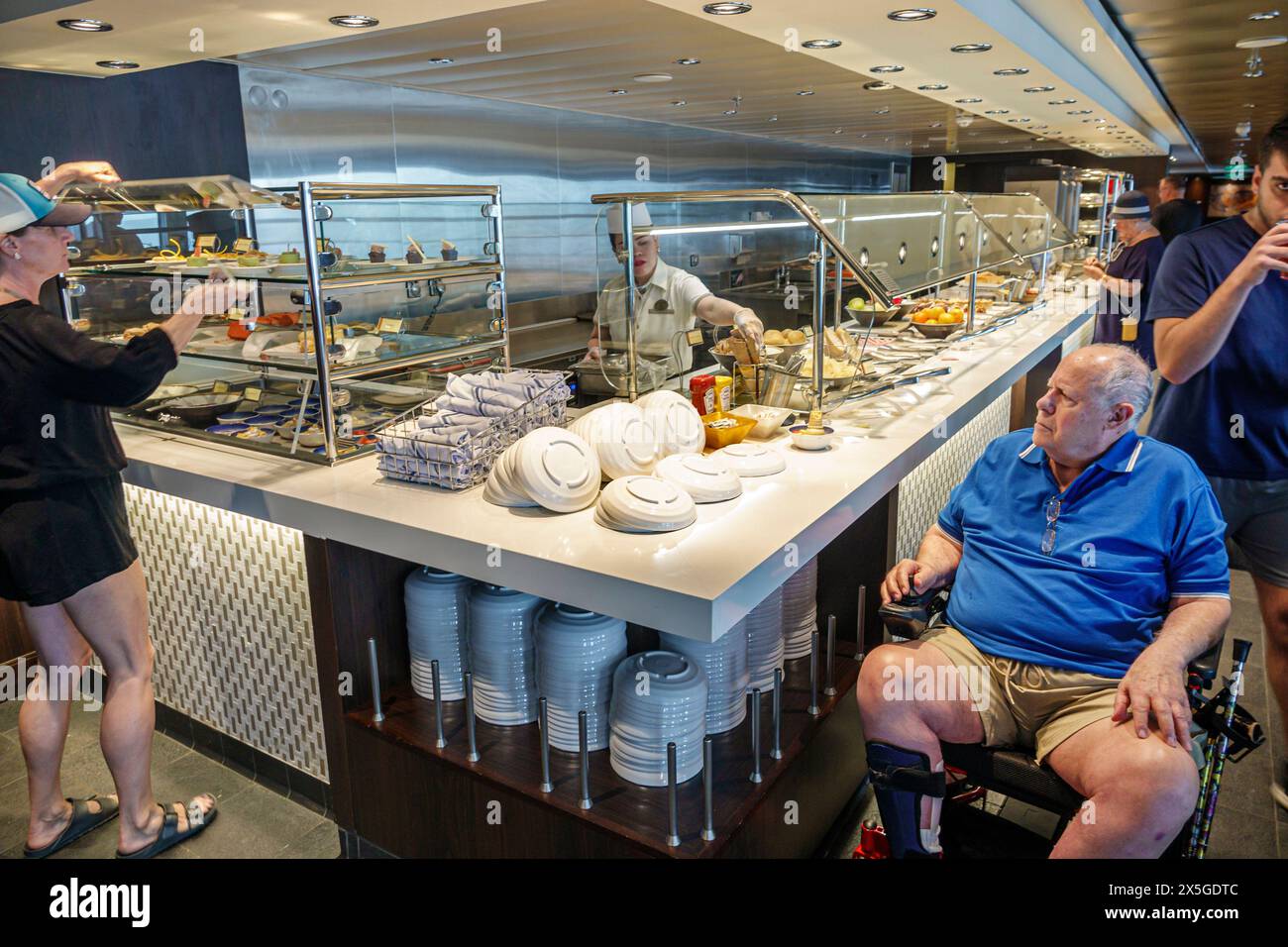 Cozumel Mexique, embarcadère du port de croisière, navire Norwegian Joy Cruise Line, itinéraire de 7 jours de la mer des Caraïbes, à bord de l'intérieur, salon d'observation, tout ce que vous pouvez EA Banque D'Images