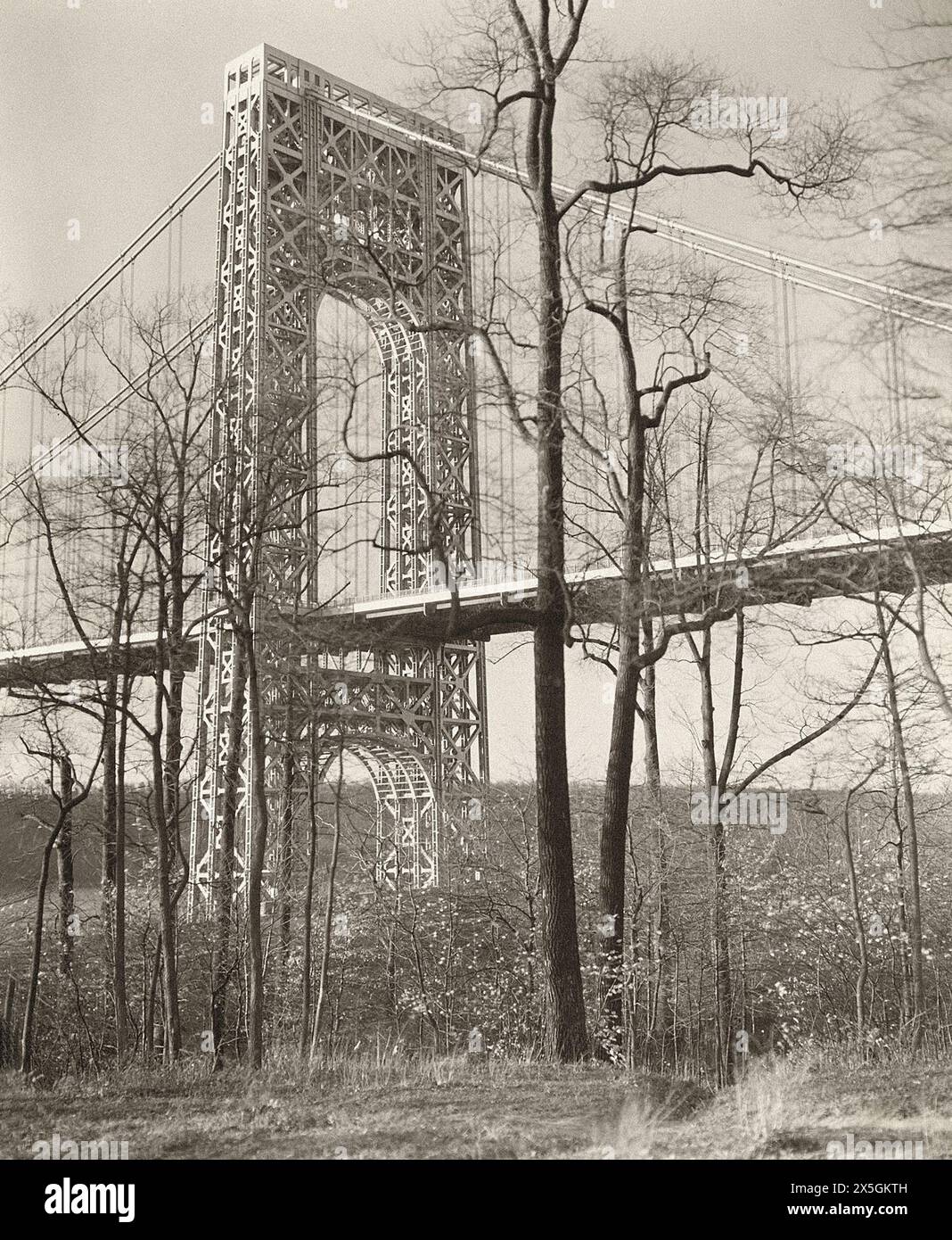 George Washington Bridge, Riverside Drive and 179th Street, New York City, New York, États-Unis, Berenice Abbott, Federal Art Project, 'Changing New York', novembre 1937 Banque D'Images