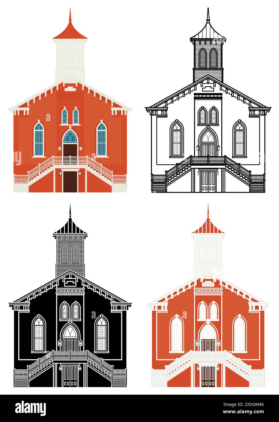 Église baptiste à Montgomery, Alabama, États-Unis Illustration de Vecteur