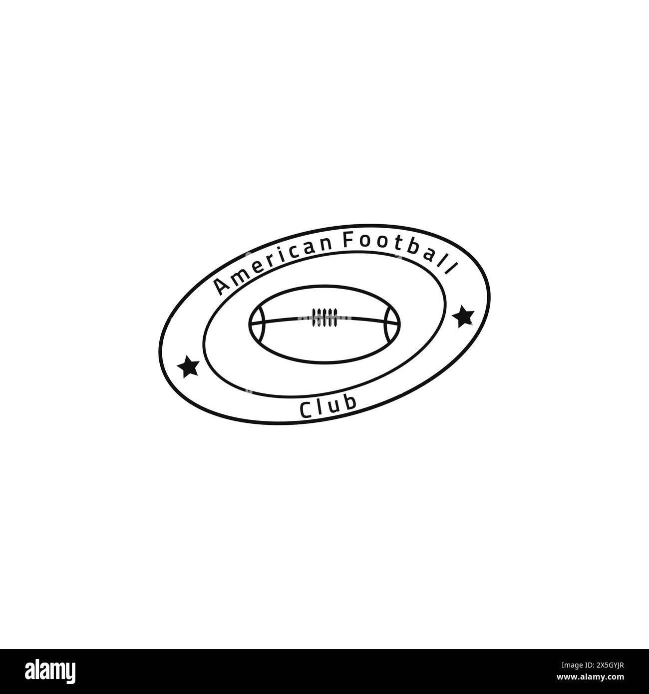 Logo emblème de l'équipe de rugby avec contour ovale. Illustration de Vecteur