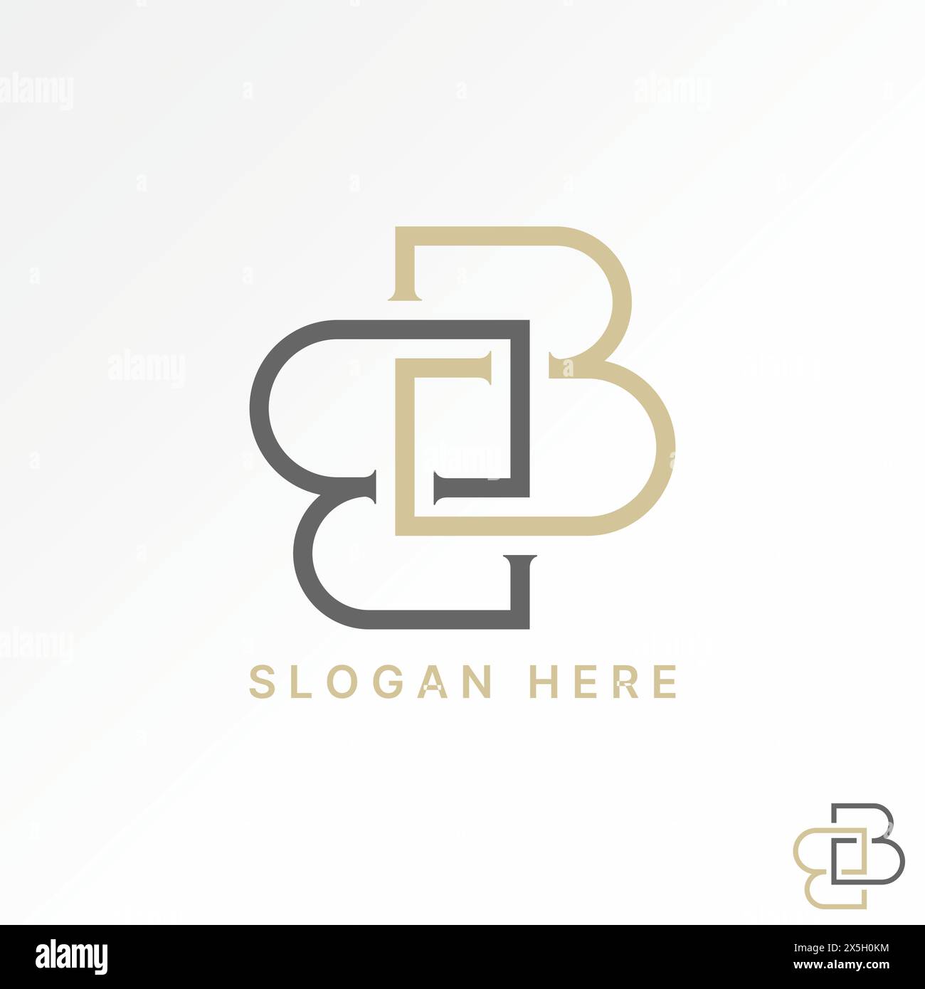 Logo design graphique concept créatif premium vecteur stock initiale lettre B ou BB police Line art motif motif flip top down typographie connexe monogramme Illustration de Vecteur