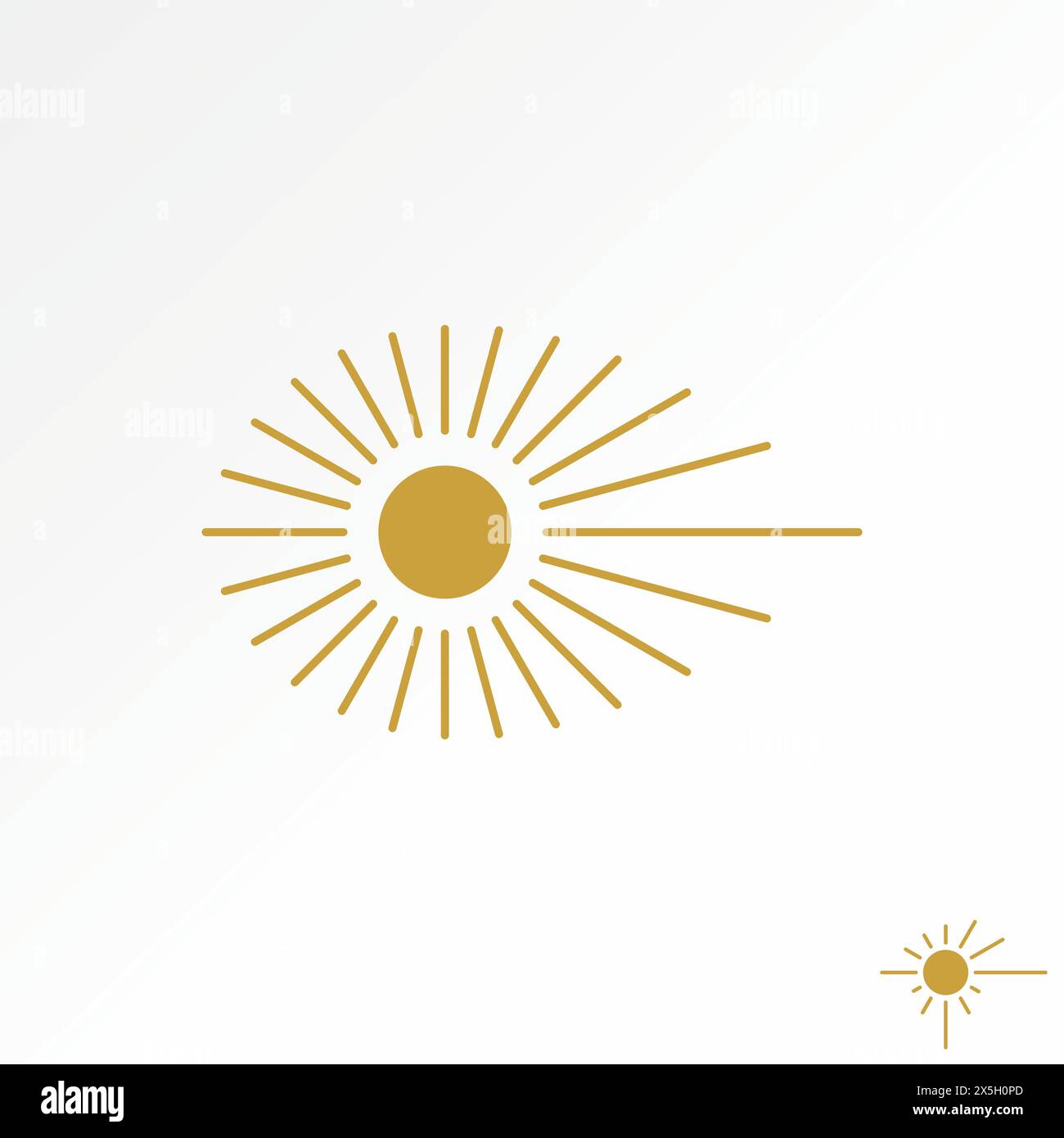 Logo design graphique concept créatif premium vecteur stock unique abstrait lever le soleil avec des rayons comme le symbole des yeux de vision. Lié à l'art histoire ancienne Illustration de Vecteur