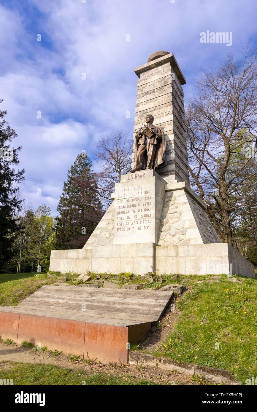 Pomník Jindřicha Šimona Baara, Klenčí pod Čerchovem, Chodsko, Česká Republika / mémorial J.S. Baar, Klenci pod Cerchovem, région de Pilsen, république tchèque Banque D'Images