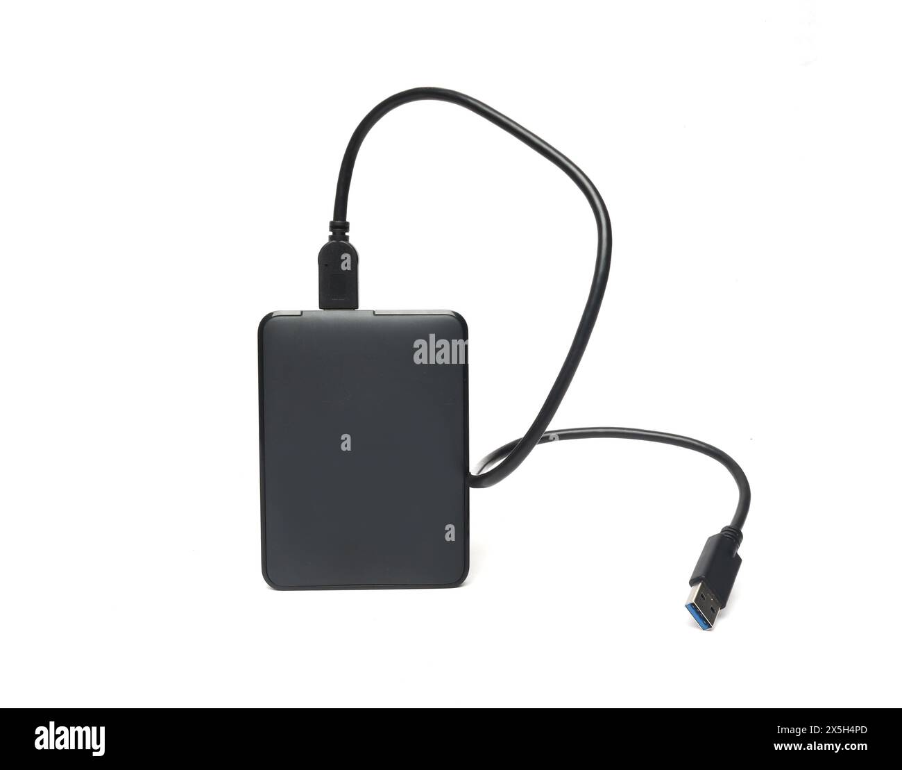 disque dur usb portable noir isolé Banque D'Images