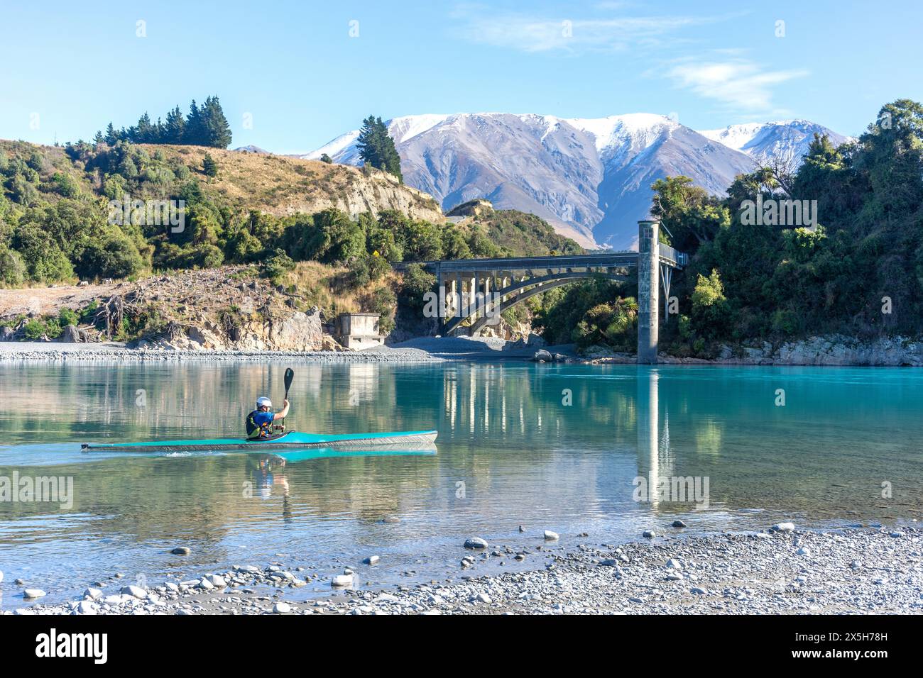 Gorge de la rivière Rakaia près de Windwhistle, Canterbury, Île du Sud, Nouvelle-Zélande Banque D'Images