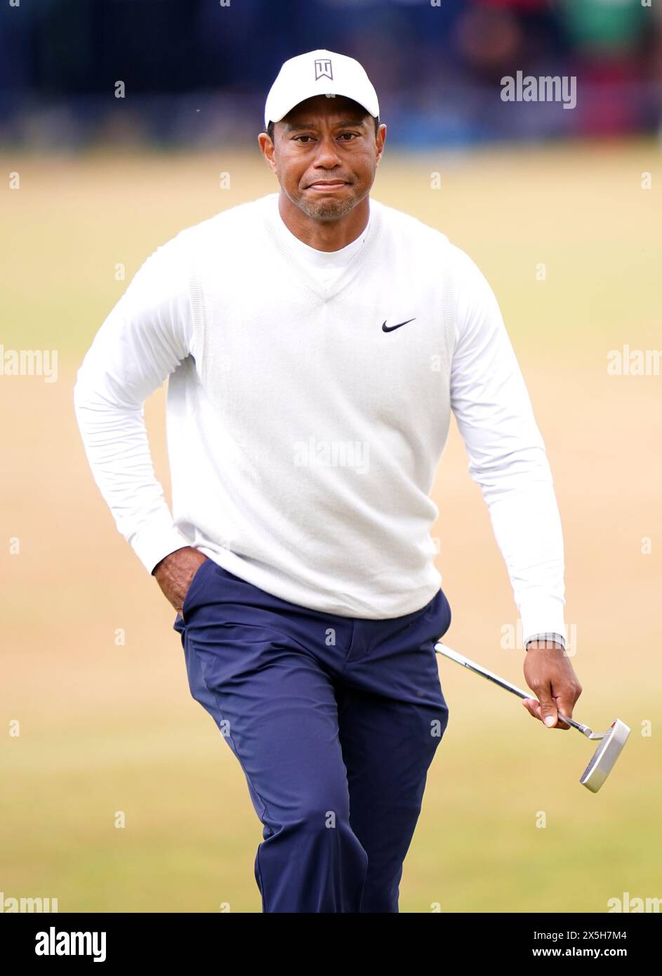 Photo du dossier datée du 15-07-2022 de Tiger Woods des États-Unis. Woods a de nouveau défié les chances quand il a joué 23 trous le deuxième jour des Weather-Effacé Masters pour faire un record 24e coupe consécutive, seulement pour chuter à un troisième tour de 82, son pire score à Augusta National par quatre tirs. Date d'émission : vendredi 10 mai 2024. Banque D'Images