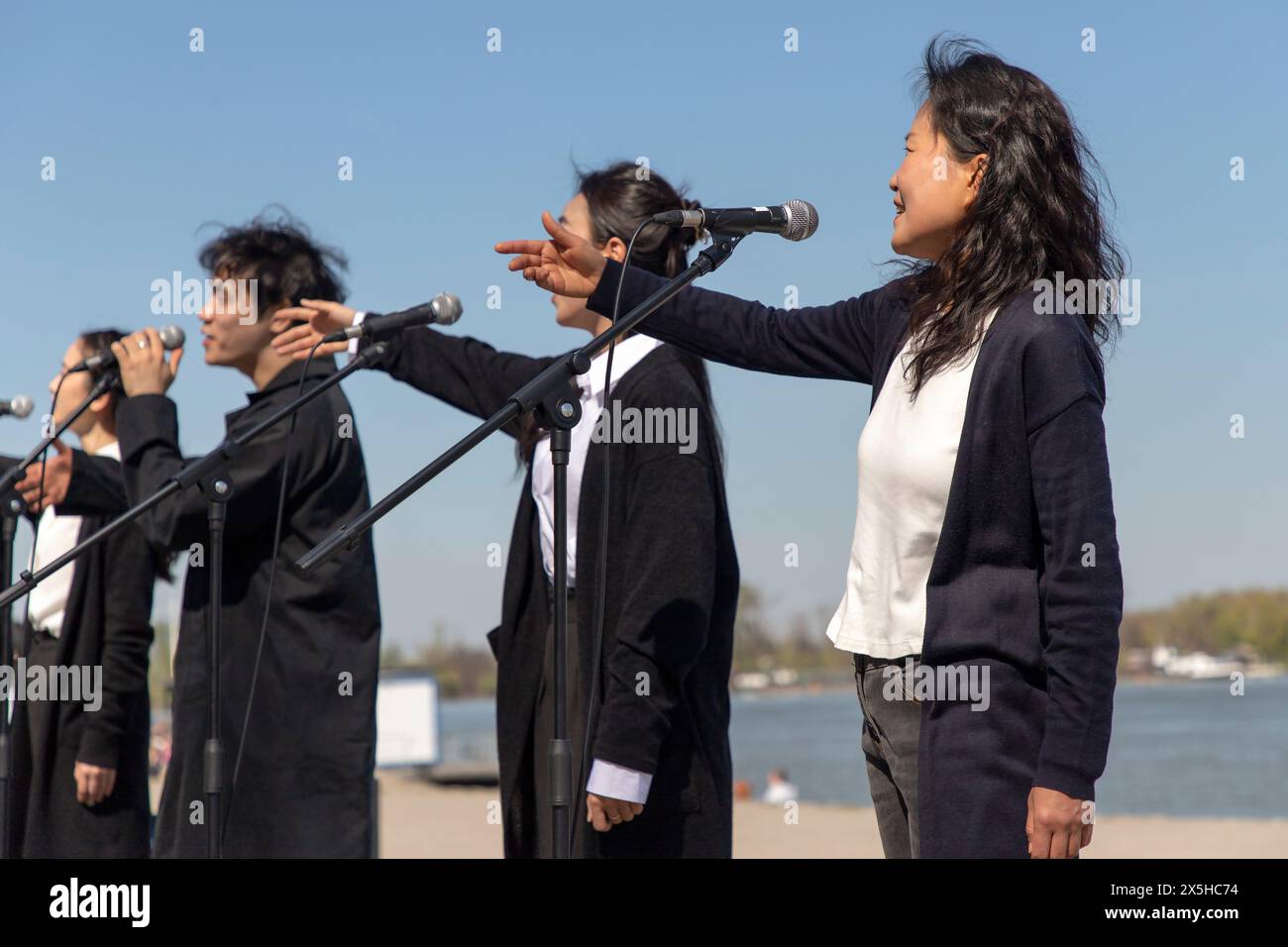 Zemun, Serbie, 23 mars 2024 : une performance de la troupe sud-coréenne HOPE BIRD Banque D'Images Zemun, Serbie, 23 mars 2024 : une performance de la troupe sud-coréenne HOPE BIRD Banque D'Images