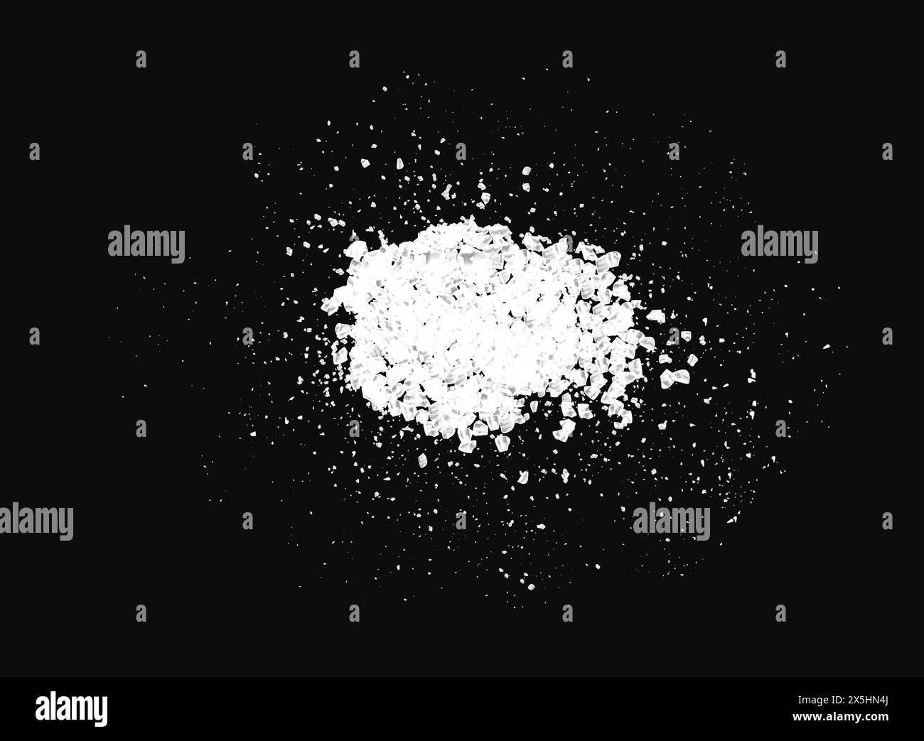 Dispersion de cristaux de sucre ou de sel. Illustration vectorielle réaliste isolée sur fond transparent. Illustration de Vecteur