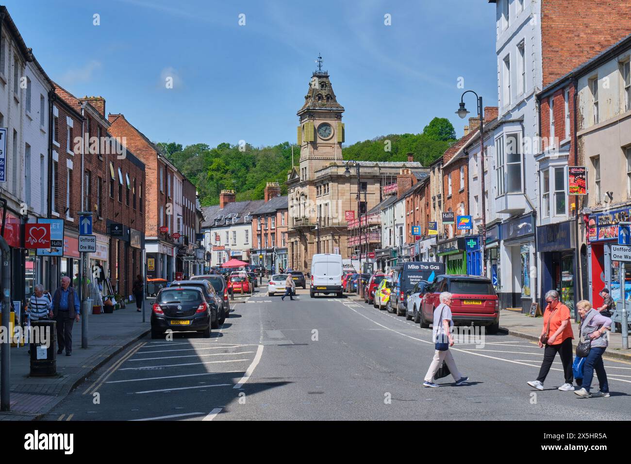 Broad Street, Welshpool, Powys, pays de Galles Banque D'Images