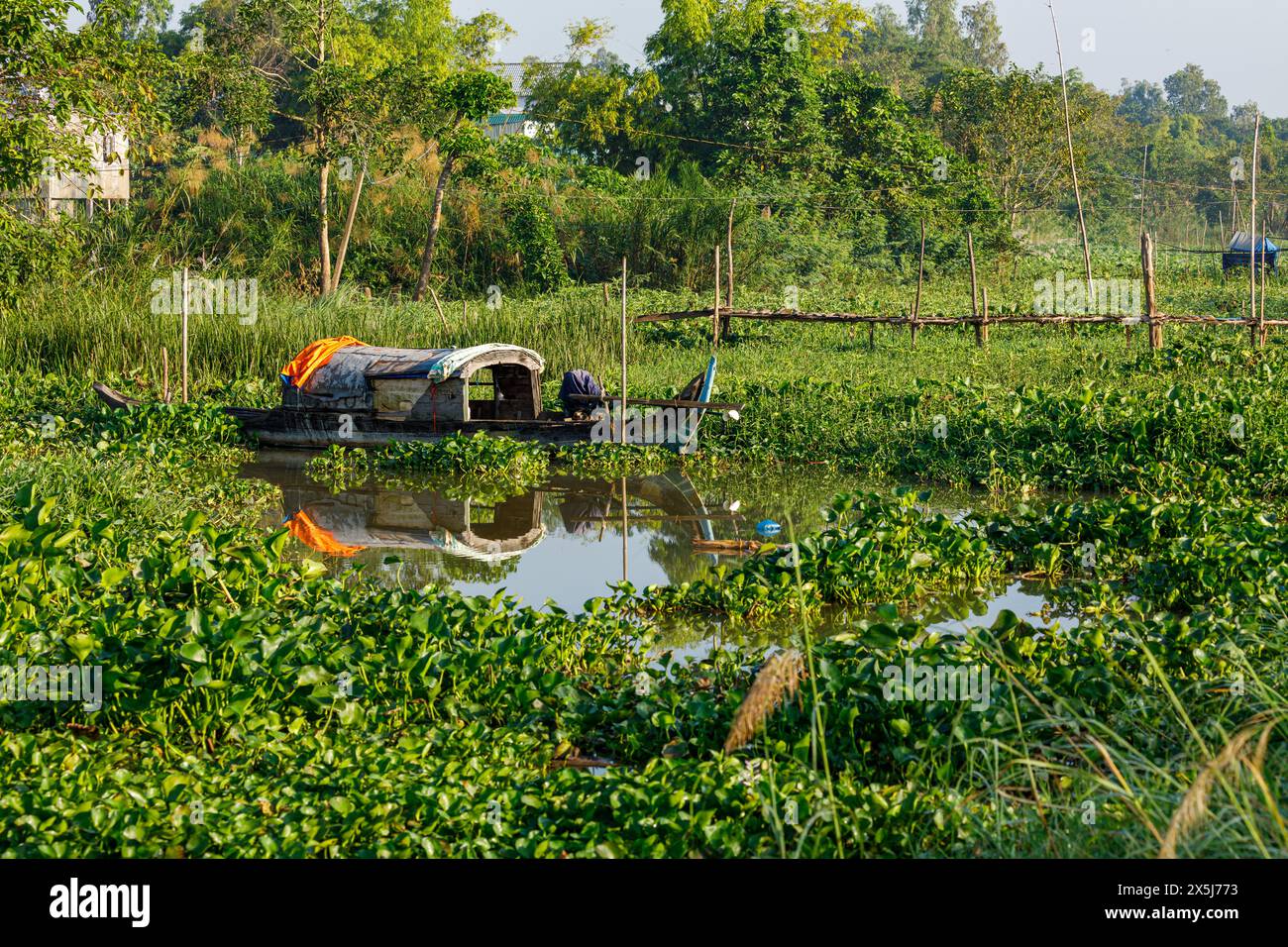 La vie le long du fleuve Mékong à Cai a résonné au Vietnam Banque D'Images