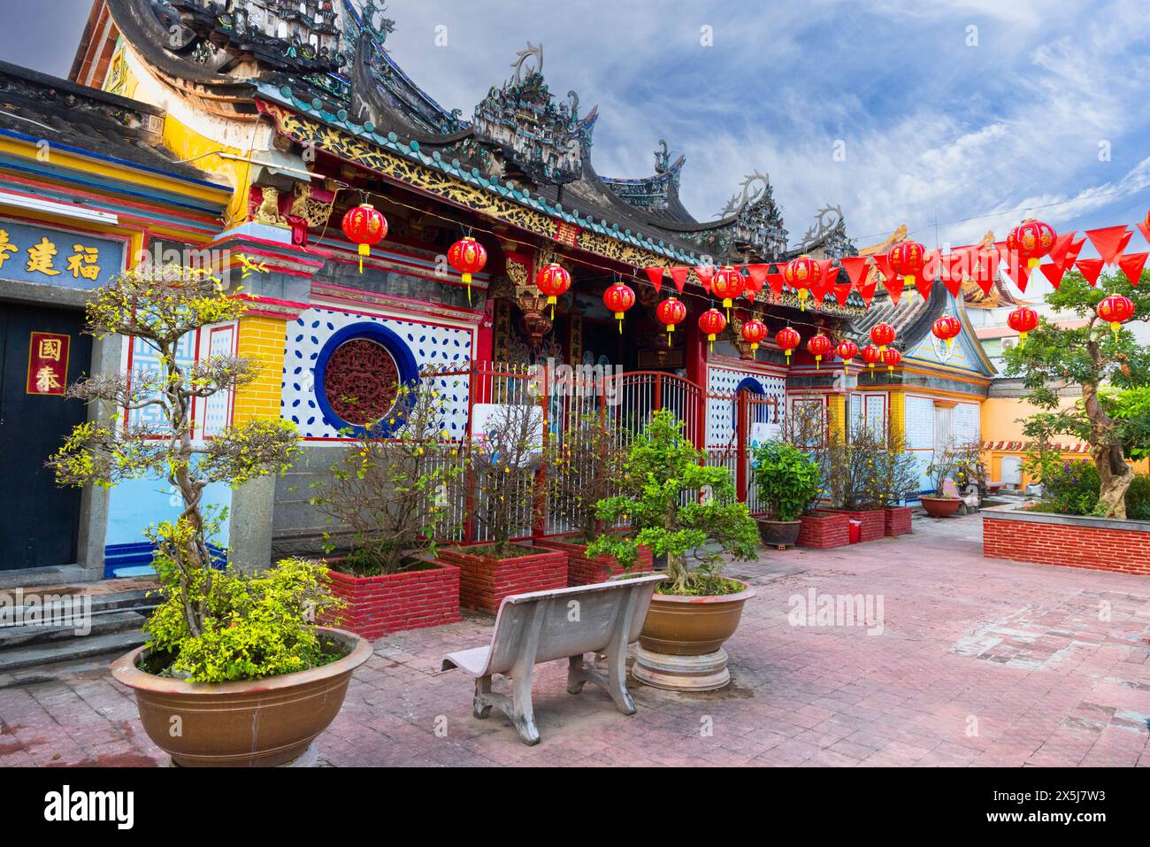 Vietnam. Temple bouddhiste à sa Dec. Banque D'Images