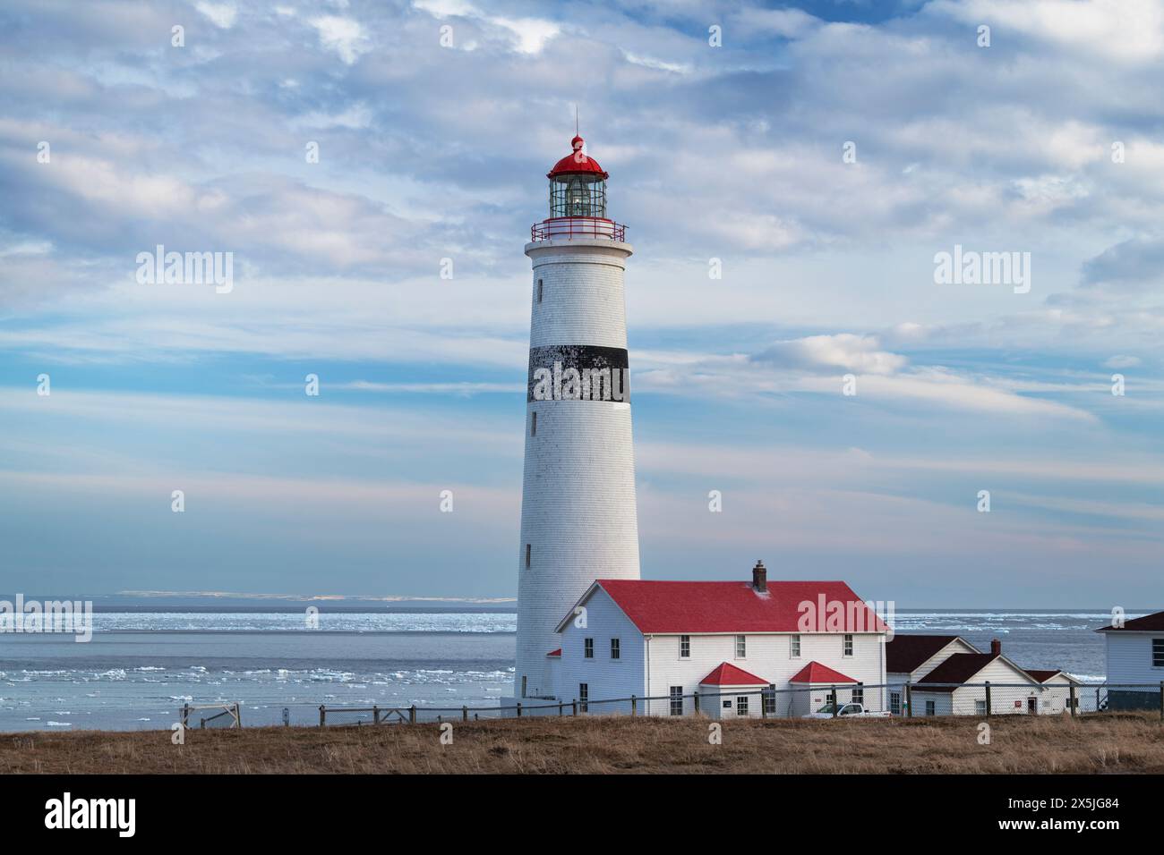 Lieu historique provincial du phare de point amour sur la côte sud du Labrador, Terre-Neuve-et-Labrador, Canada. Banque D'Images