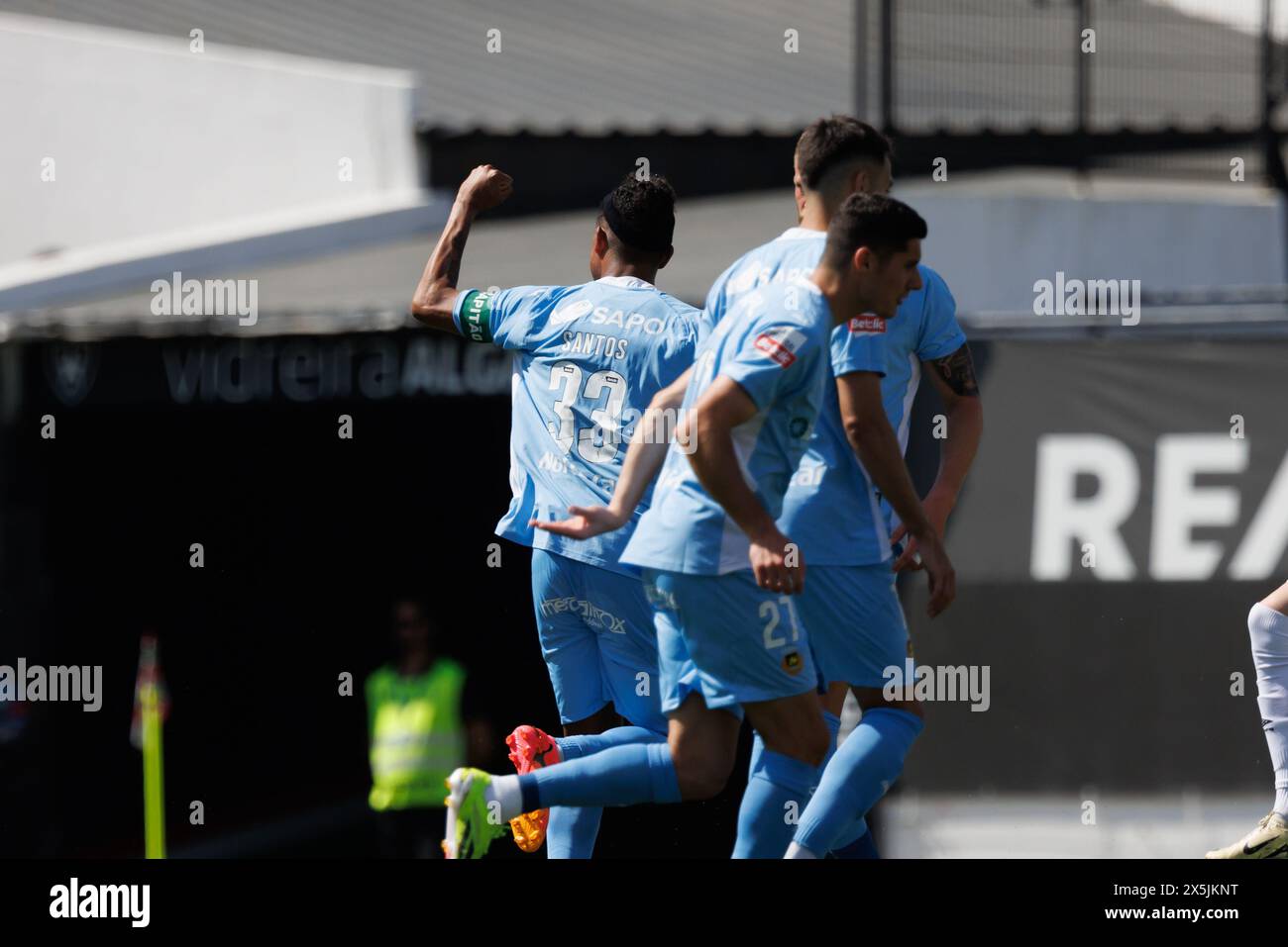 Aderlan Santos célèbre après avoir marqué un but lors du match de Liga Portugal entre CF Estrela Amadora et Rio Ave FC à Estadio Jose Gomes, Amadora, Li Banque D'Images