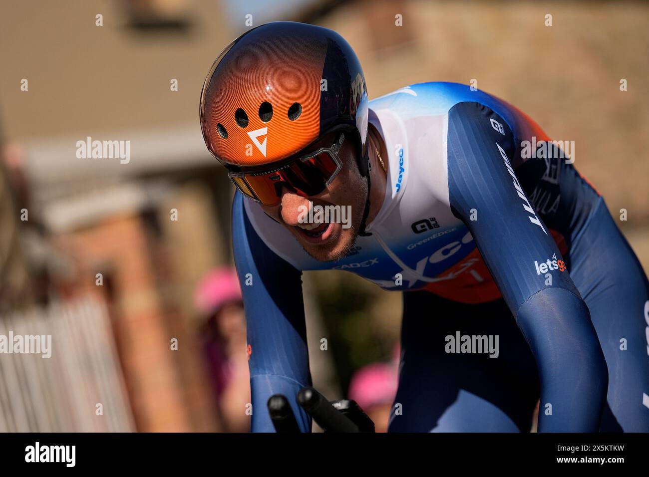 Zana Filippo (Team Jayco Alula) lors de l'étape 7 du Giro d'Italia de Foligno à Pérouse (ITT), 10 mai 2024 Italie. (Photo de Marco Alpozzi/Lapresse) crédit : LaPresse/Alamy Live News Banque D'Images