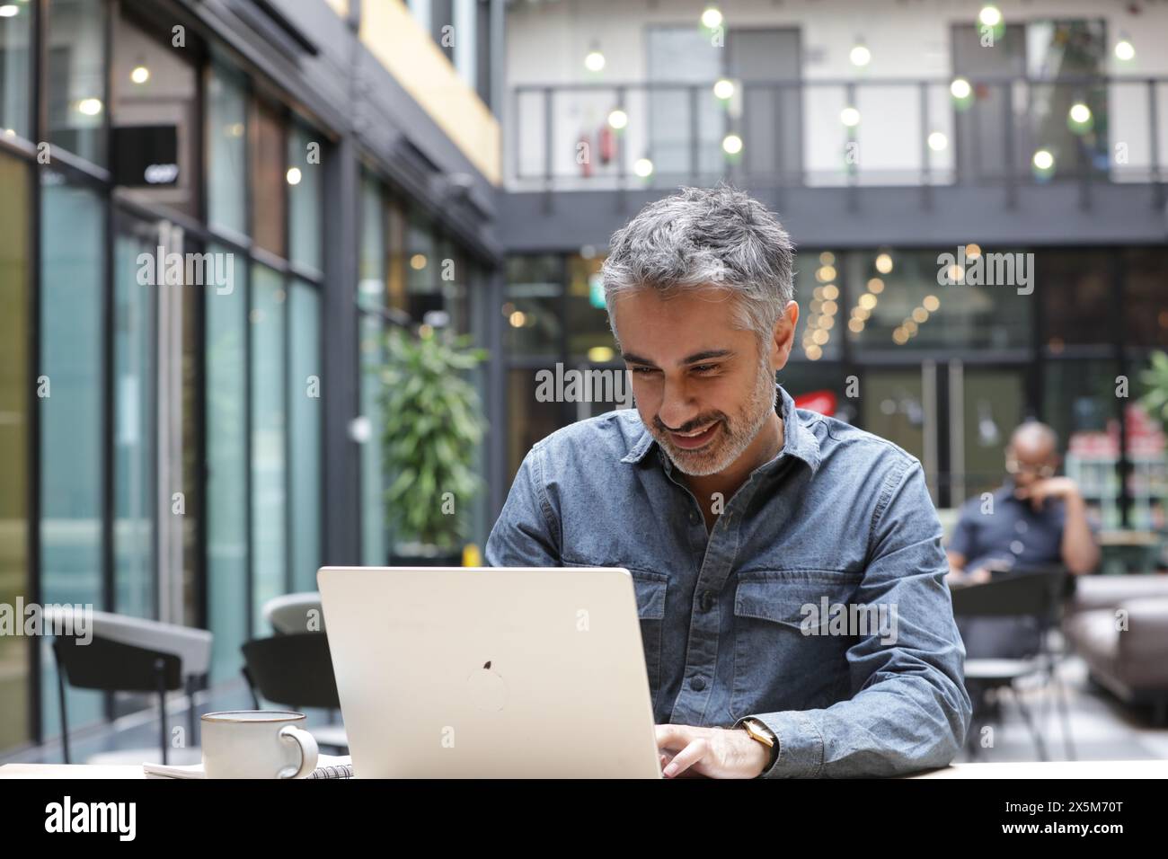 Businessman working on laptop Banque D'Images