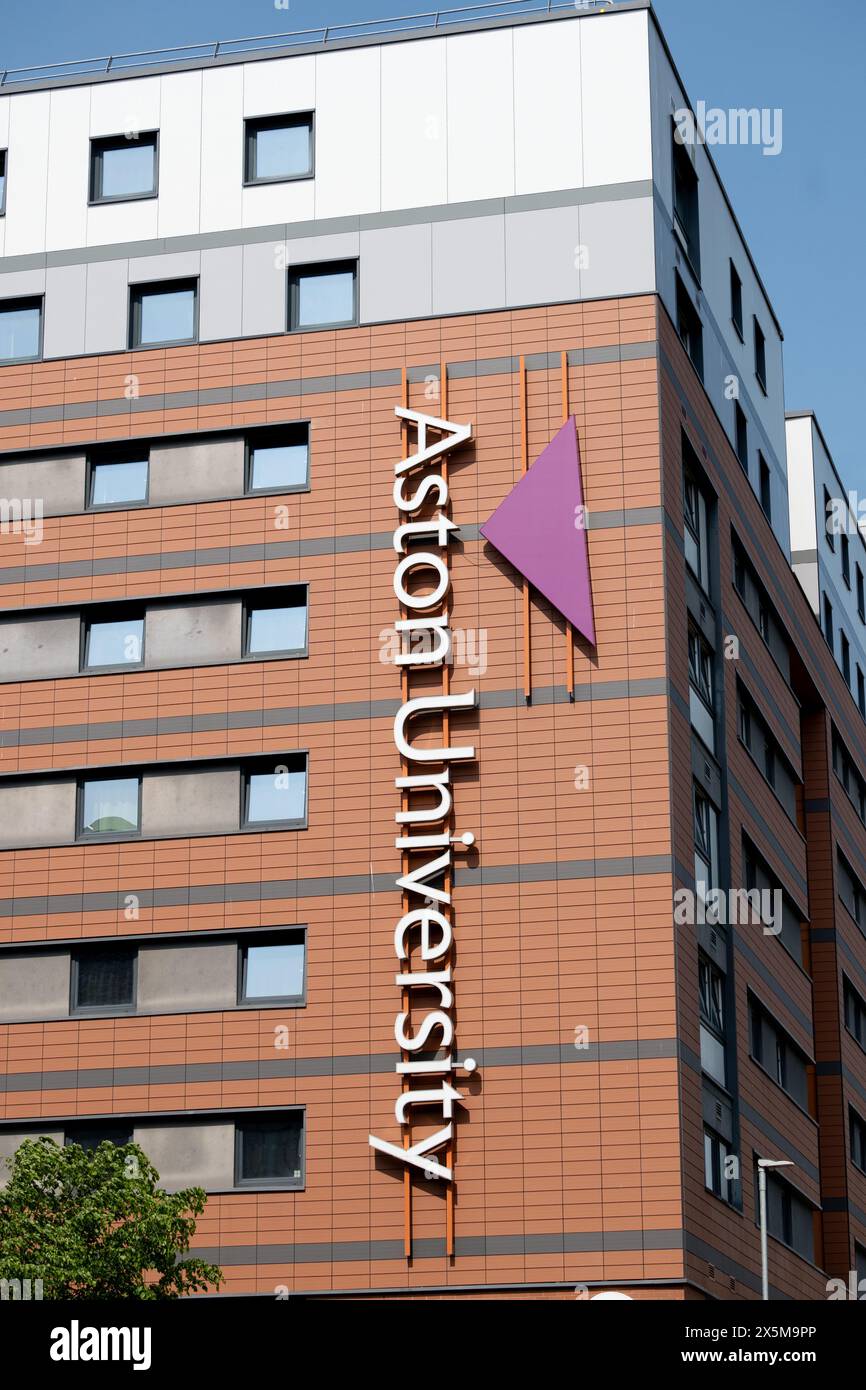 Signe l'Université d'Aston, Birmingham, Royaume-Uni Banque D'Images