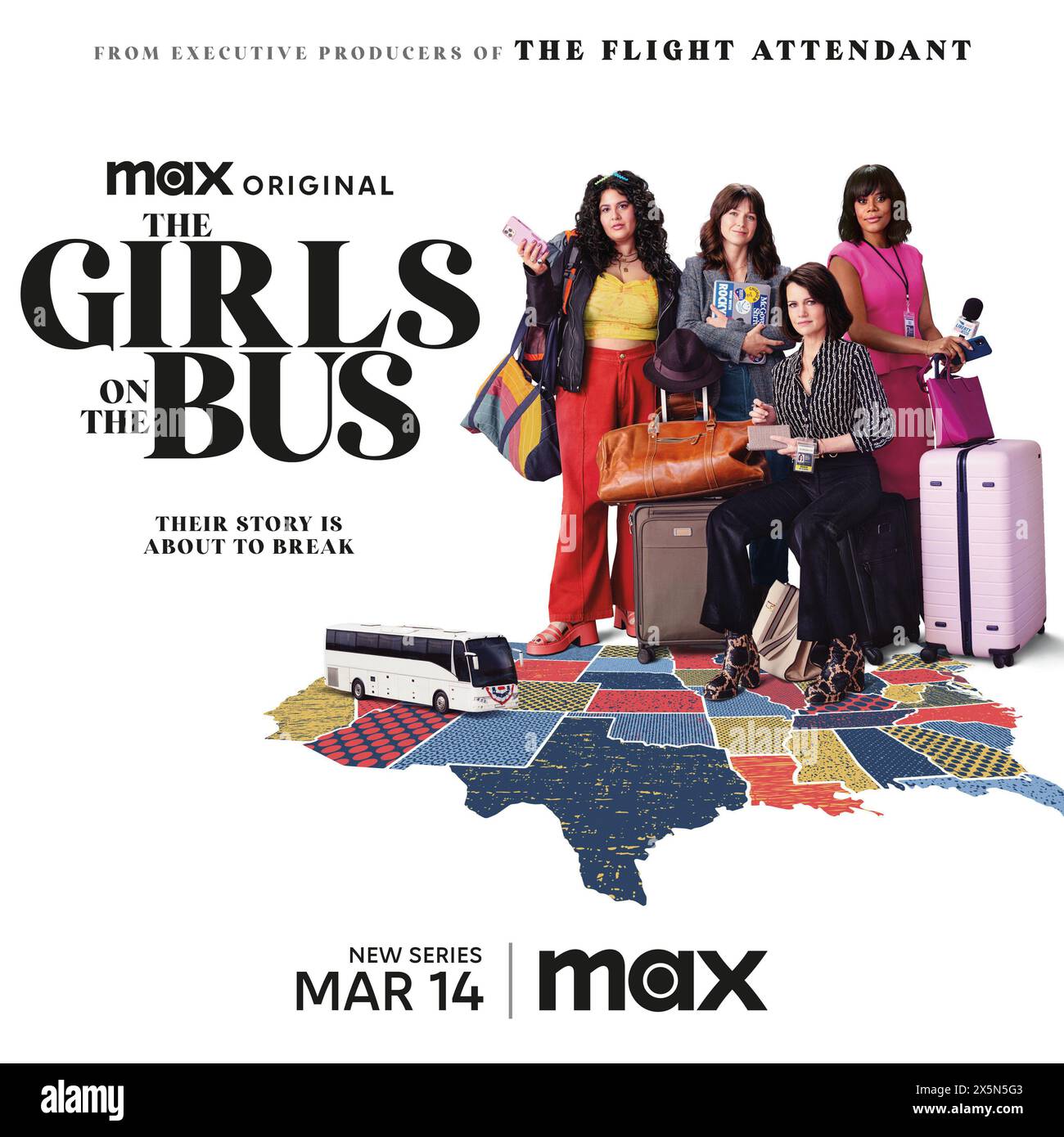 Les filles sur le bus affiche Carla Gugino, Melissa Benoist, Natasha Behnam & Christina Elmore Banque D'Images
