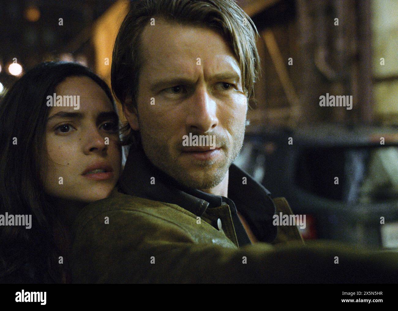 Hit man Adria Arjona & Glen Powell Banque D'Images