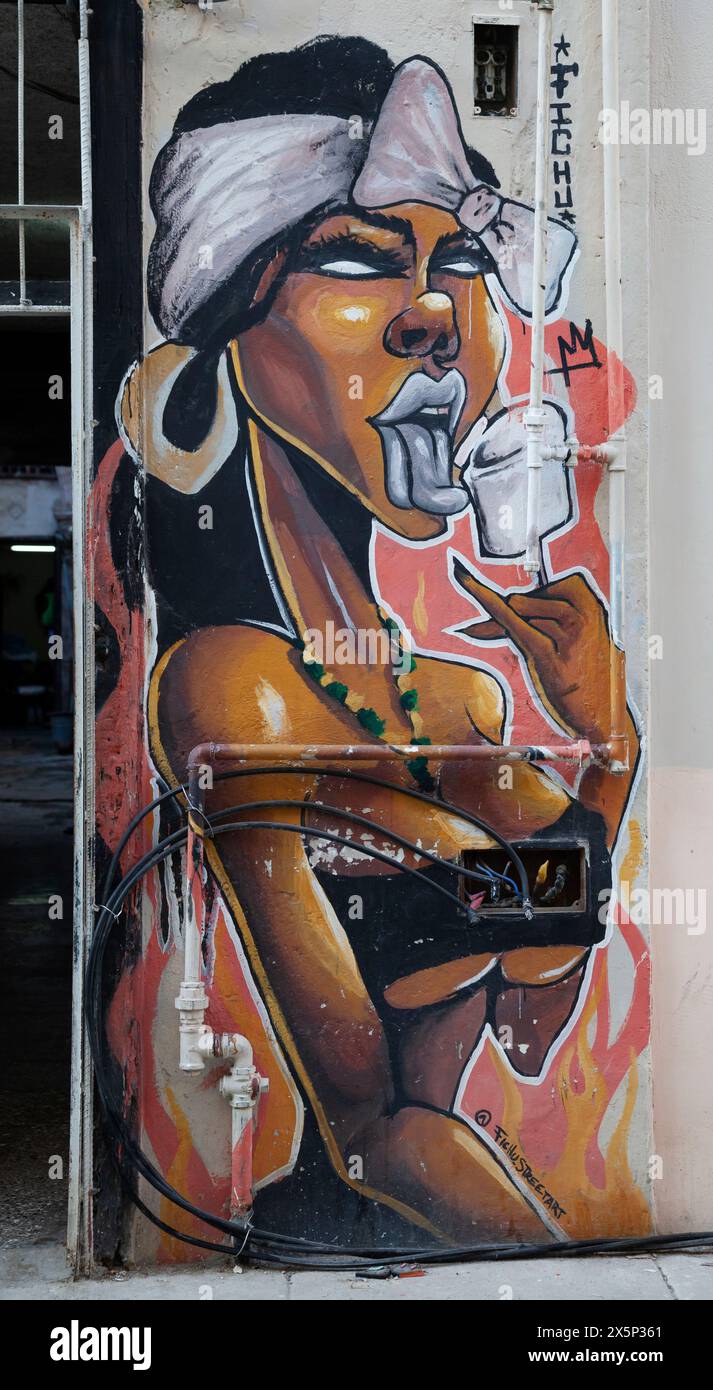 Street art, la Havane, Cuba. Banque D'Images