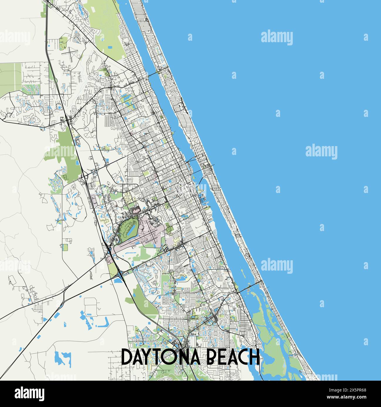 Daytona Beach, Floride, Etats-Unis art poster carte Illustration de Vecteur
