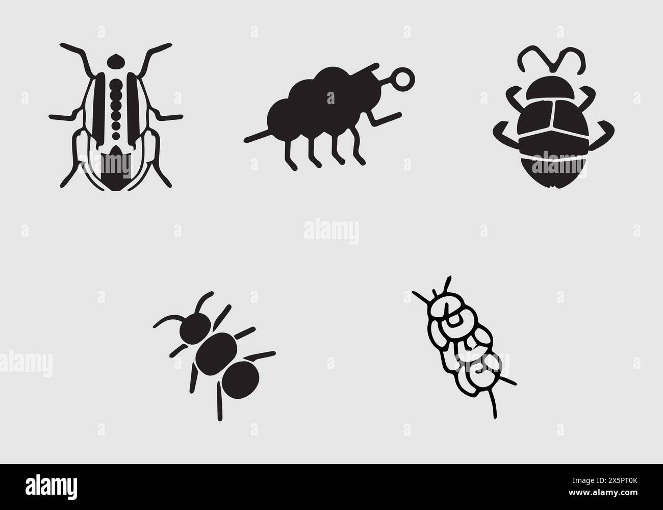 Conception d'illustration d'icône minimal Black Aphids Illustration de Vecteur