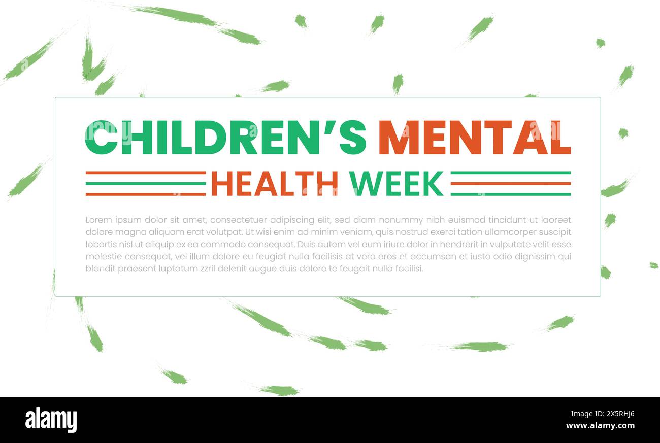 Modèle National mental week pour enfants Illustration de Vecteur