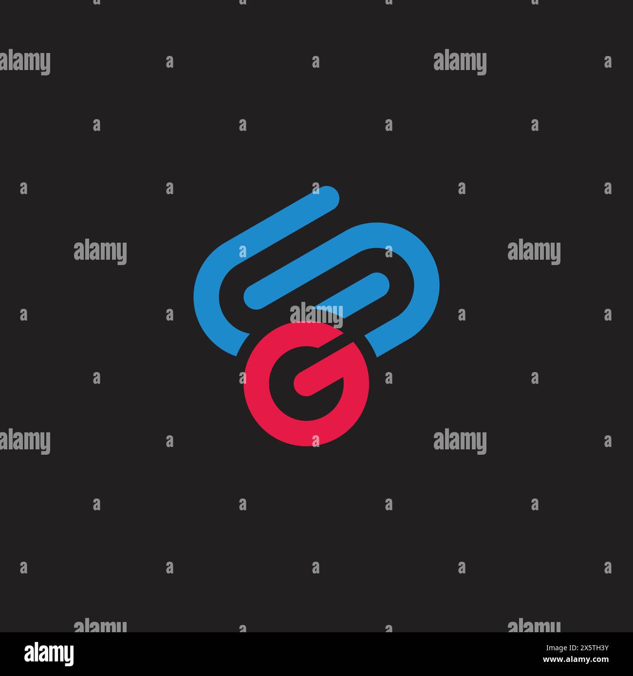 vecteur de logo de lignes géométriques de rayures colorées lettre sg Illustration de Vecteur