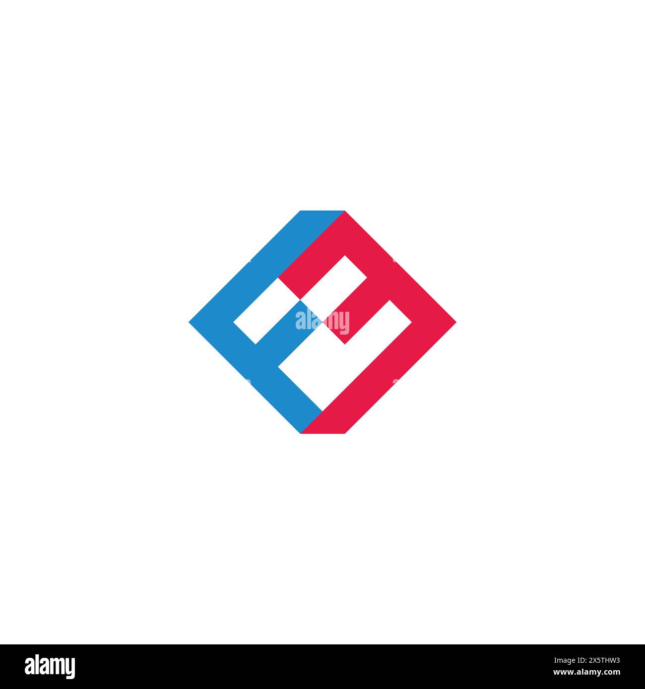 vecteur de logo simple de lettres fm linked squares Illustration de Vecteur
