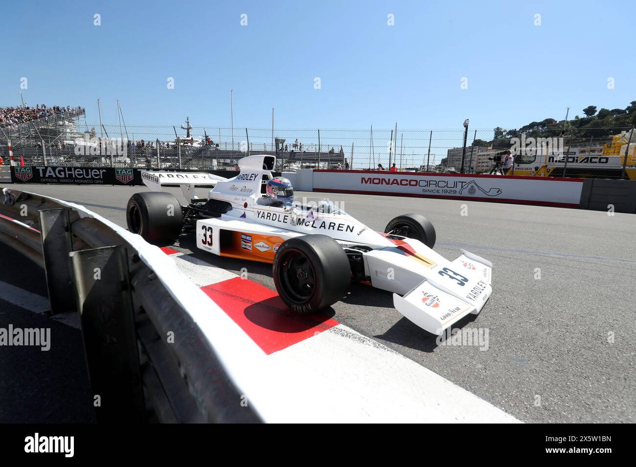 Monaco, France. 11 mai 2024. © PHOTOPQR/NICE MATIN/Jean François Ottonello ; Monaco ; 11/05/2024 ; 13e Grand Prix historique de Monaco - qualifications - Serie E - 33 McLaren M23 Historic Grand Prix à Monaco le 11 mai 2024. Crédit : MAXPPP/Alamy Live News Banque D'Images