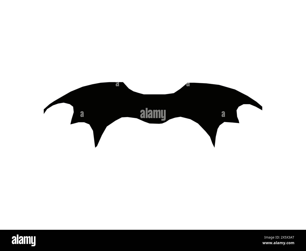 Les ailes de chauve-souris sur un fond blanc isolent. Silhouette noire vierge pour les vacances Helloween. Couper l'objet. Banque D'Images