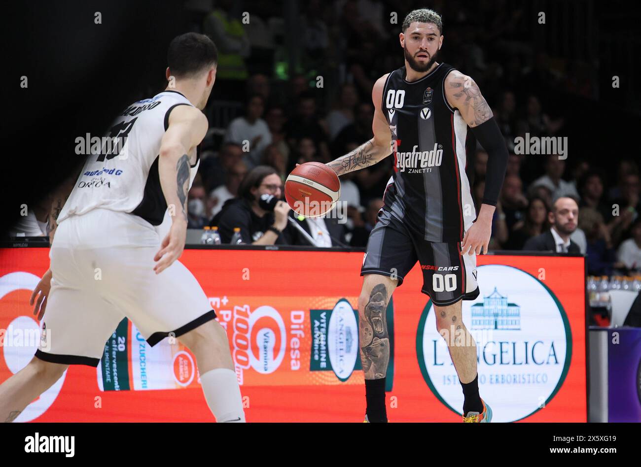 Pendant la LBA pendant le match 1 des séries éliminatoires du championnat italien de basket-ball Serie A1 Segafredo Virtus Bologna vs Bertram Derthona Tortona au Segafredo Arena, Bologne, Italie, 11 mai 2024 - photo : Michele Nucci Banque D'Images