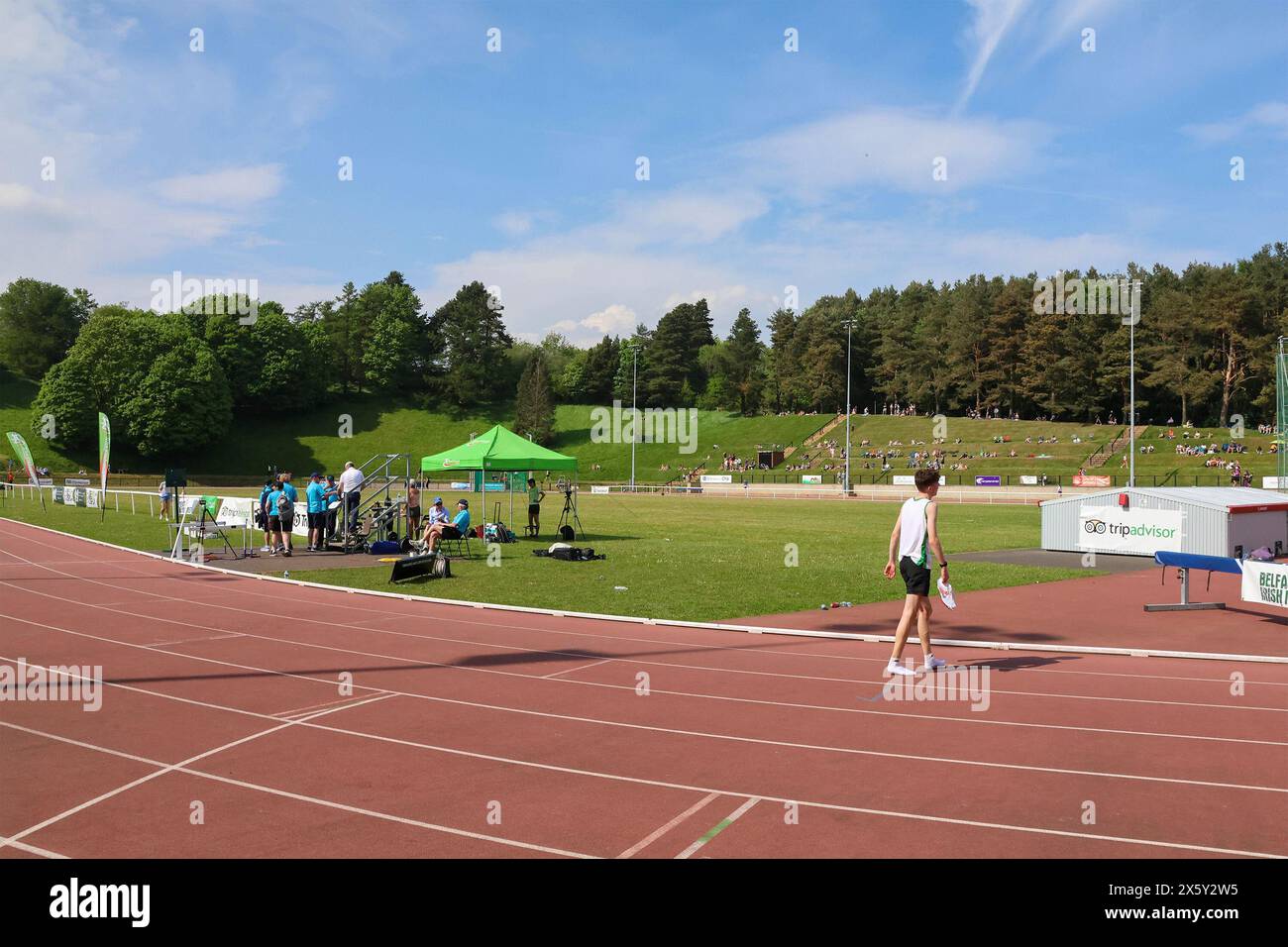 Mary Peters Track, Belfast, Irlande du Nord, Royaume-Uni. 11 mai 2024. Belfast Irish Milers Meet, (l'événement a le statut World Athletics Continental Challenger Tour avec des points de classement disponibles), en cours à Belfast. Action de l'événement d'aujourd'hui. Crédit : CAZIMB/Alamy Live News. Banque D'Images