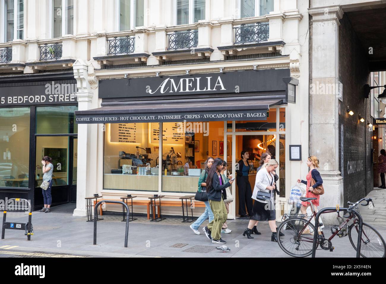 Covent Garden Londres, Amelia café et restaurant dans Bedford Street dans le centre-ville de Londres, Angleterre, Royaume-Uni, 2023 Banque D'Images
