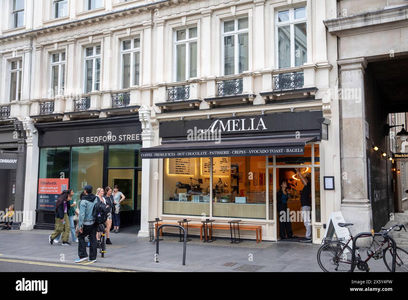 Covent Garden Londres, Amelia café et restaurant dans Bedford Street dans le centre-ville de Londres, Angleterre, Royaume-Uni, 2023 Banque D'Images