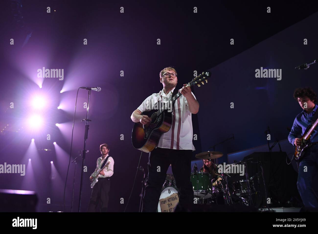 LONDRES, ANGLETERRE - 11 MAI : Matty Murphy, Alex Moore, Ryan Durrans et Scott Concepcion de « The Lathums » se produisant à l’O2 Arena de Greenwich le 11 mai 2024 à Londres, Angleterre. CAP/Mar ©Mar/Capital Pictures Banque D'Images