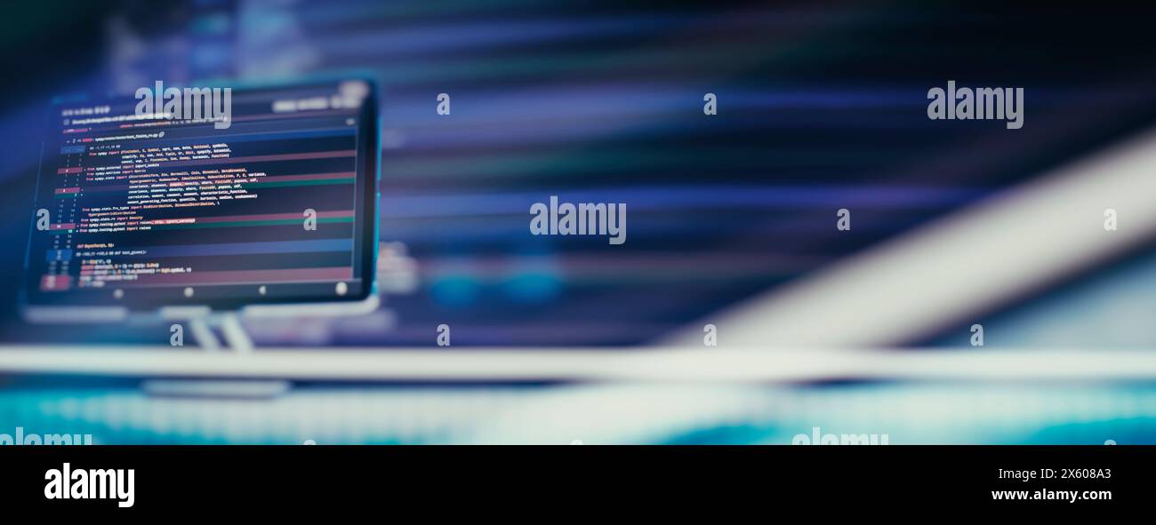 Développement de concept de programmation et de codage dans l'industrie de la technologie numérique Banque D'Images